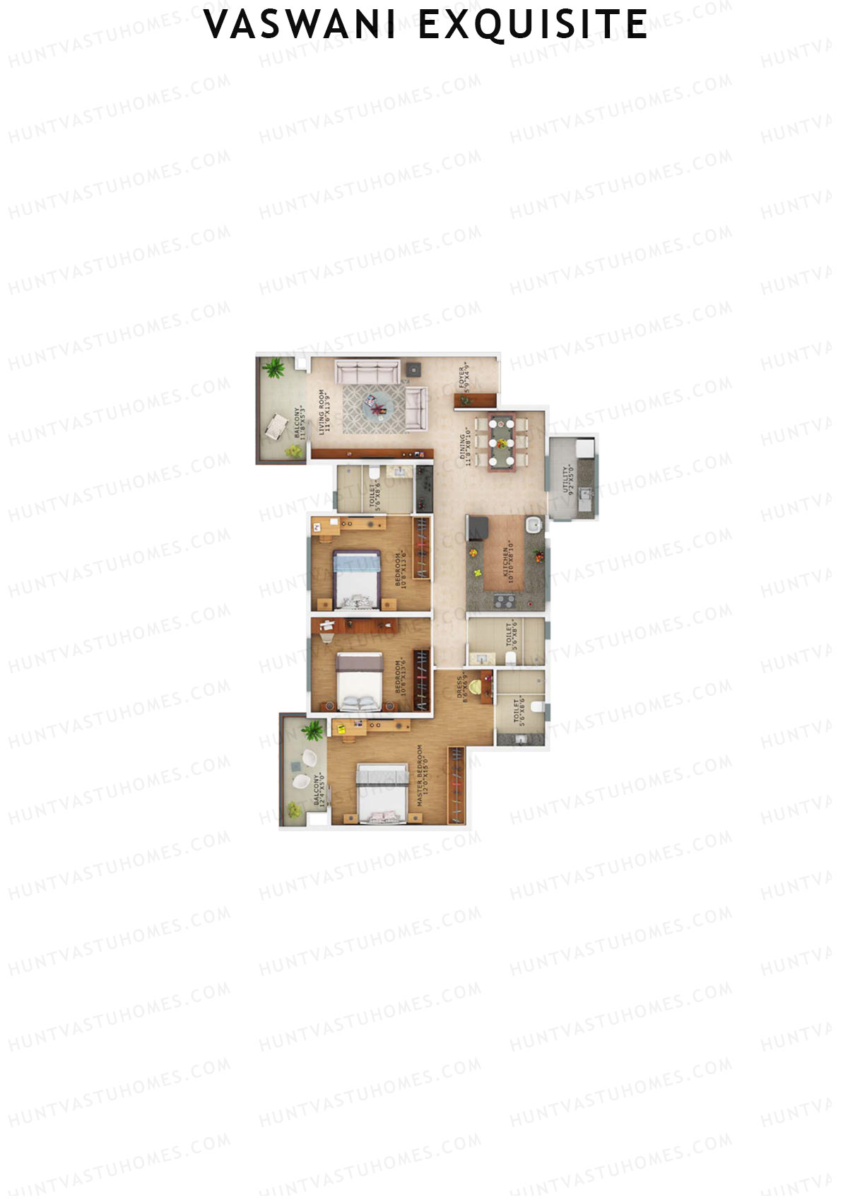 Vaswani Exquisite Tower C Unit 1 Floor Plan