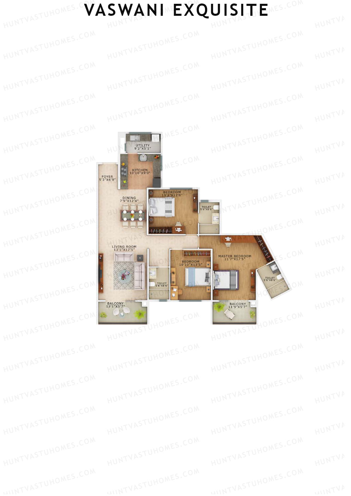 Vaswani Exquisite Tower D Unit 5 Floor Plan