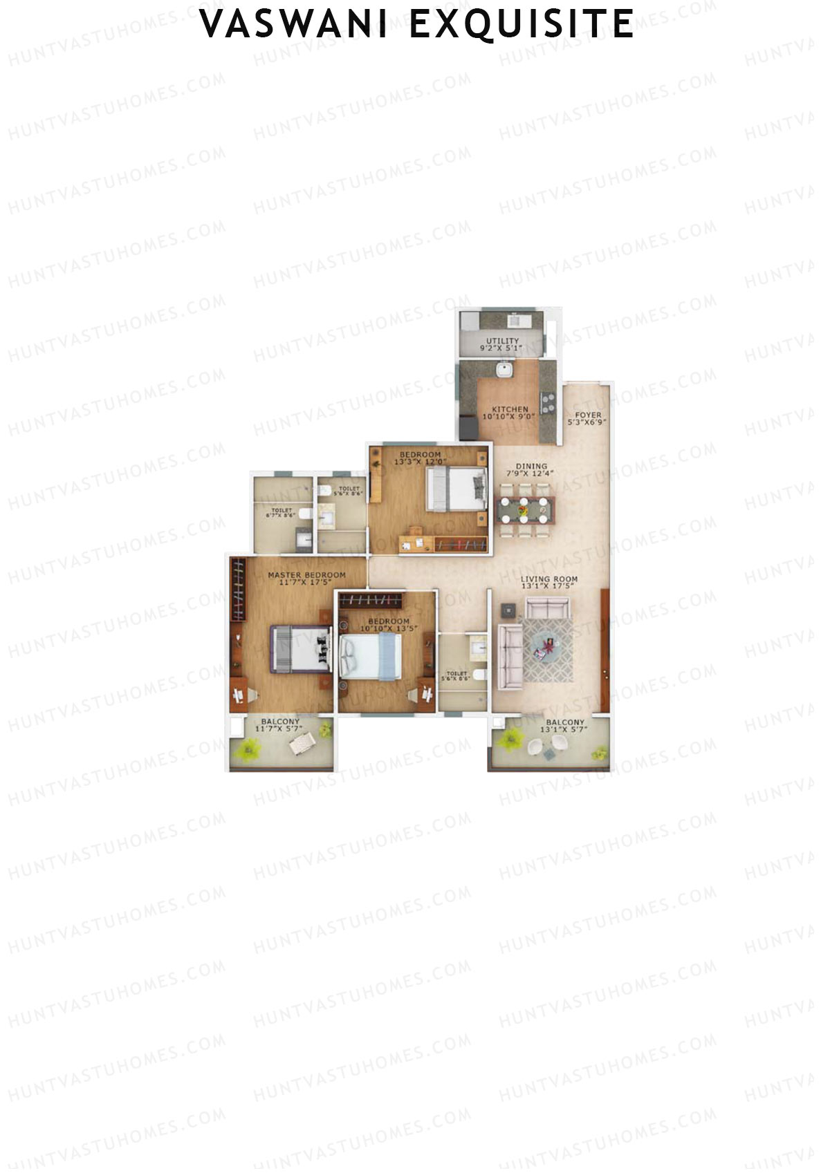Vaswani Exquisite Tower D Unit 6 Floor Plan