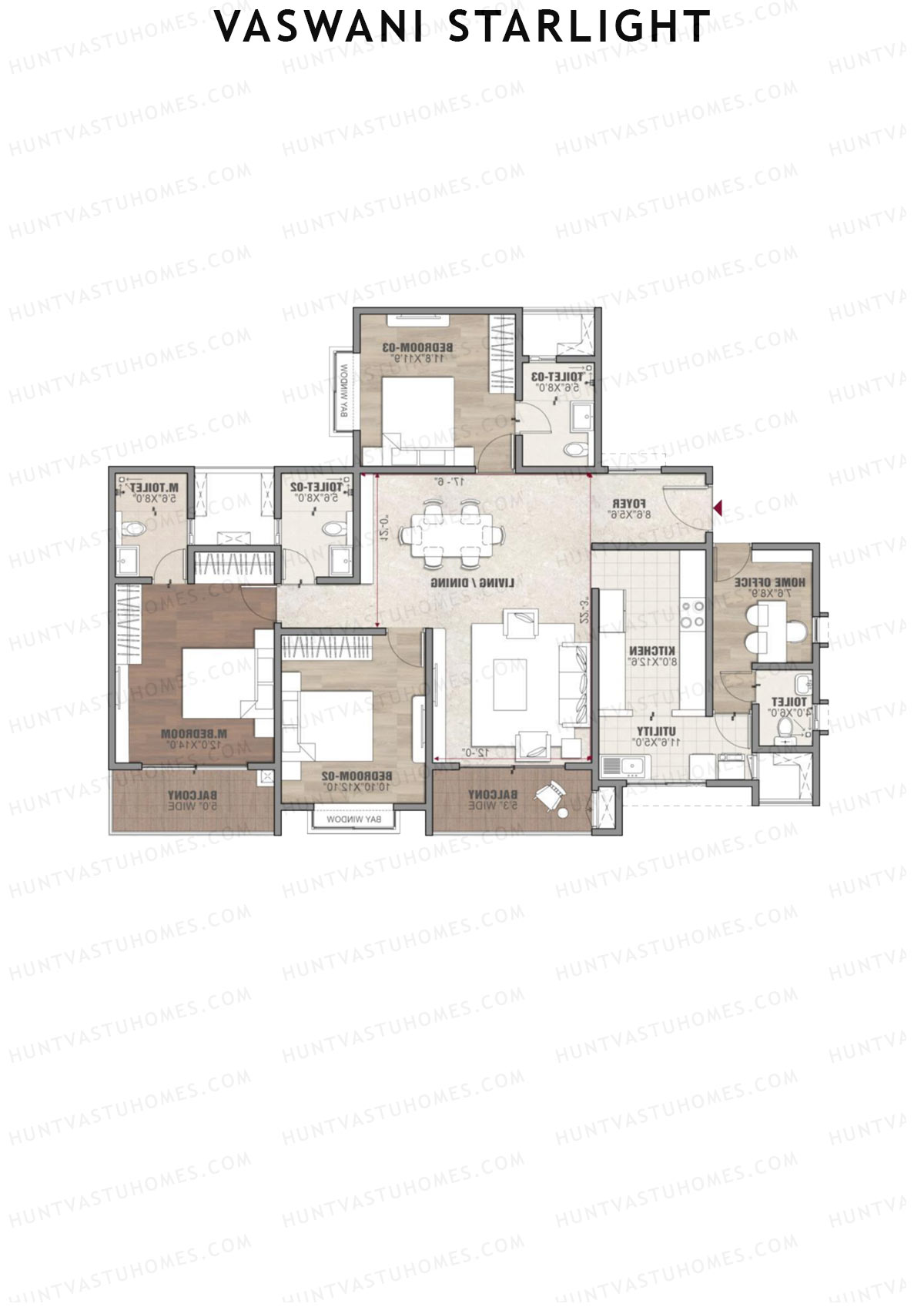 Vaswani Starlight Alcor Unit 1 (Type 1) Floor Plan