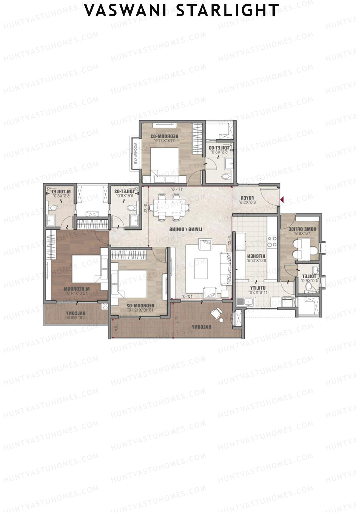 Vaswani Starlight Alcor Unit 1 (Type 1A) Floor Plan
