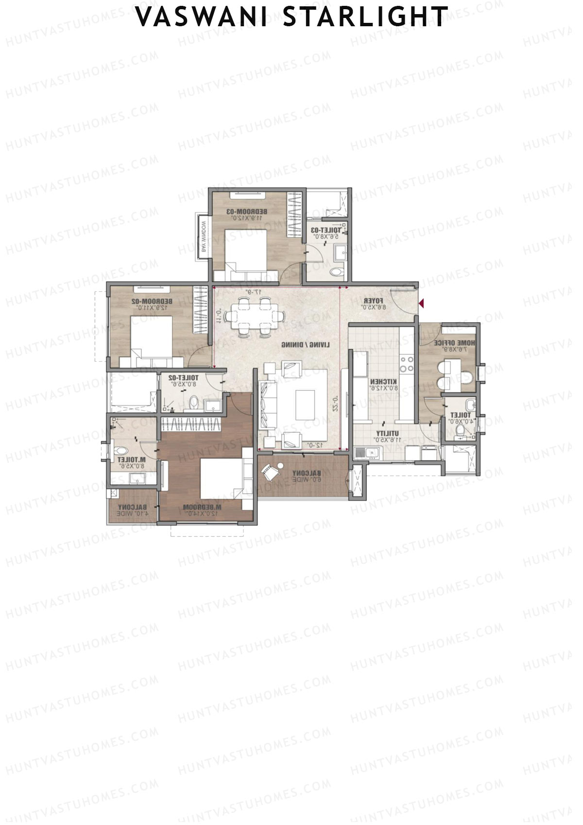 Vaswani Starlight Orion Unit 1 (Type 3) Floor Plan