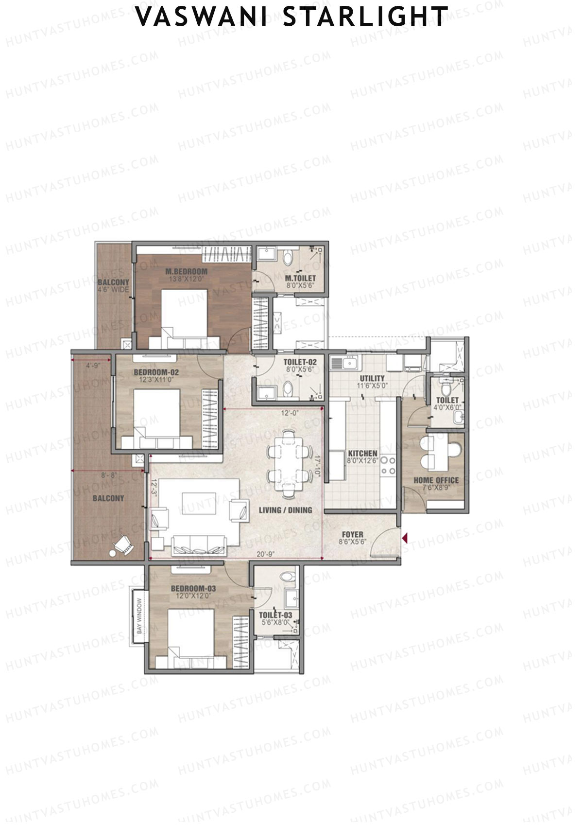 Vaswani Starlight Orion Unit 2 (Type 2A) Floor Plan