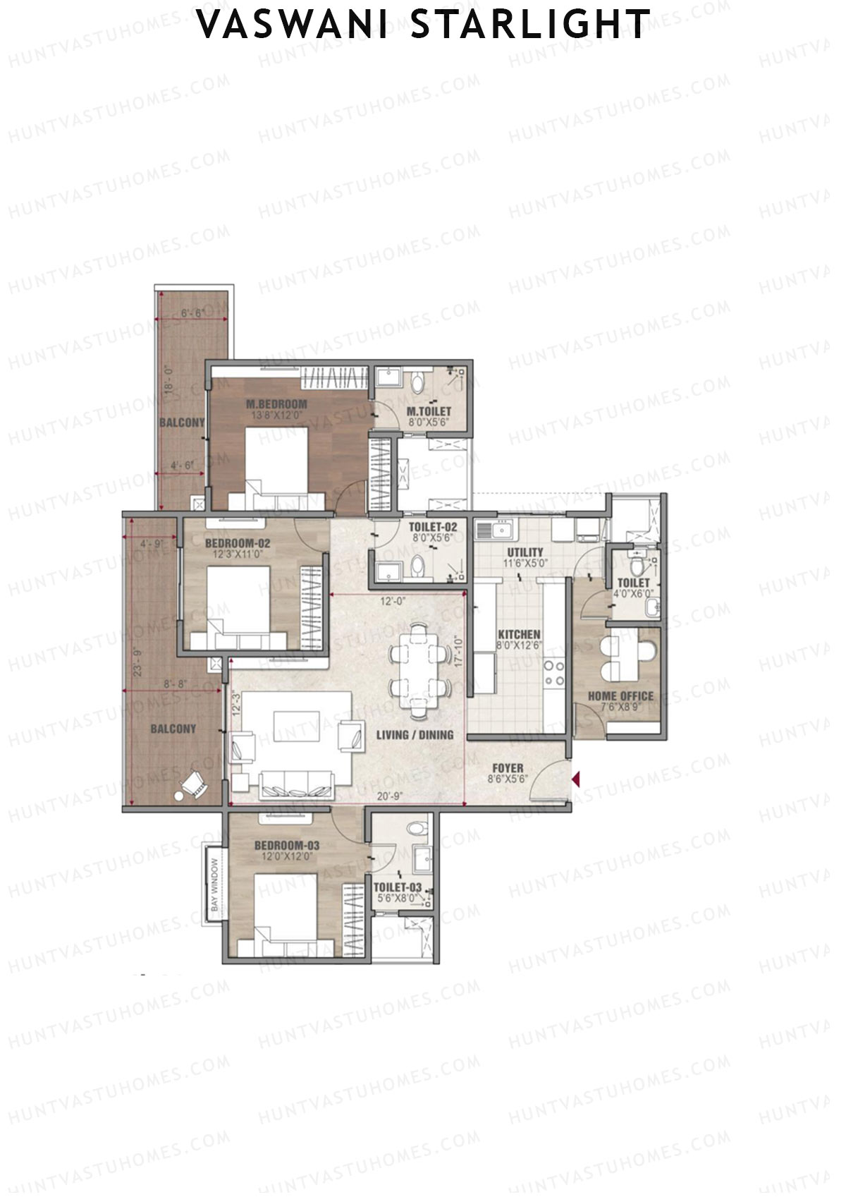 Vaswani Starlight Orion Unit 2 (Type 2C) Floor Plan