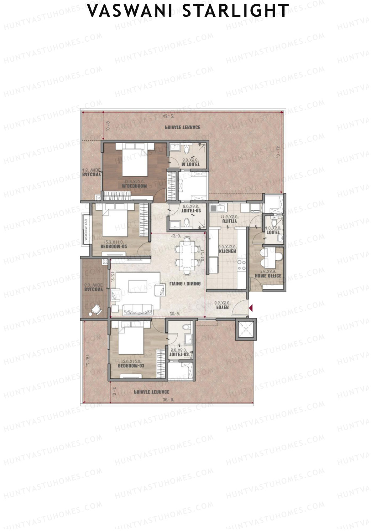 Vaswani Starlight Orion Unit 2 (Type 2D) Floor Plan