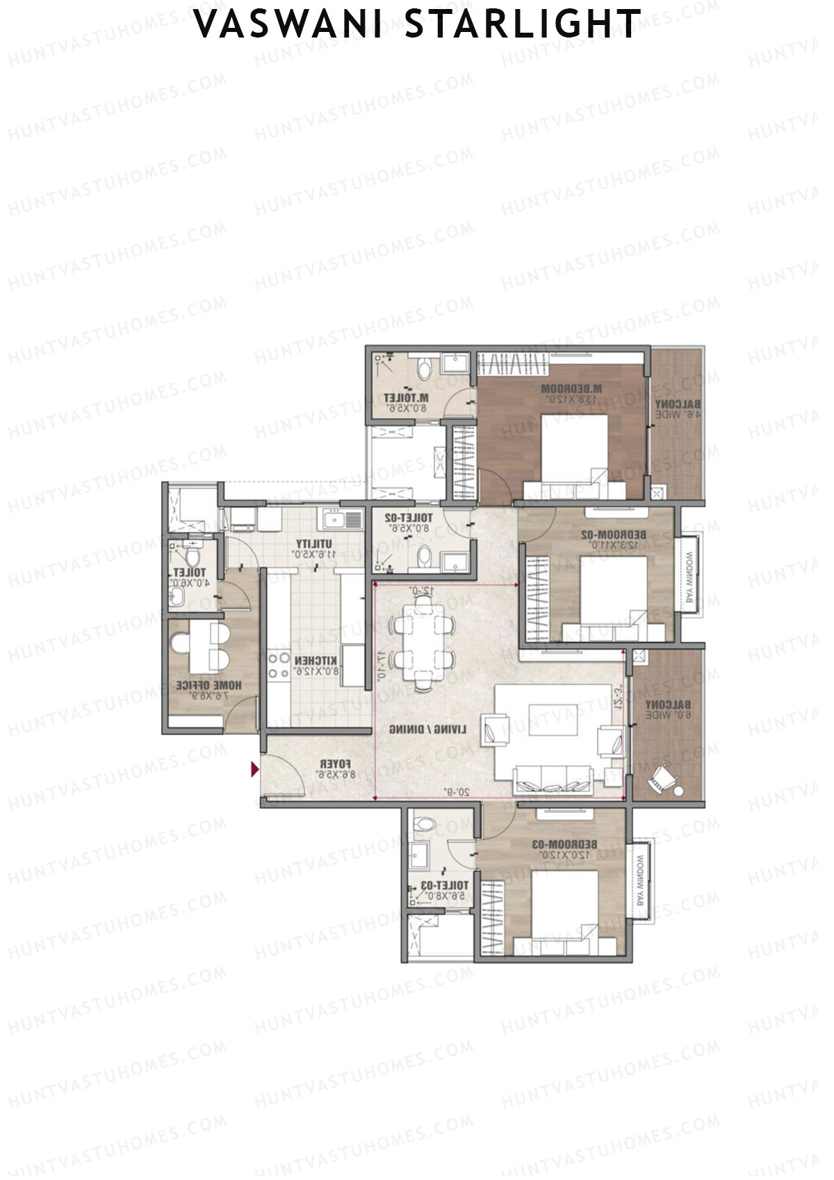 Vaswani Starlight Orion Unit 3 (Type 2) Floor Plan