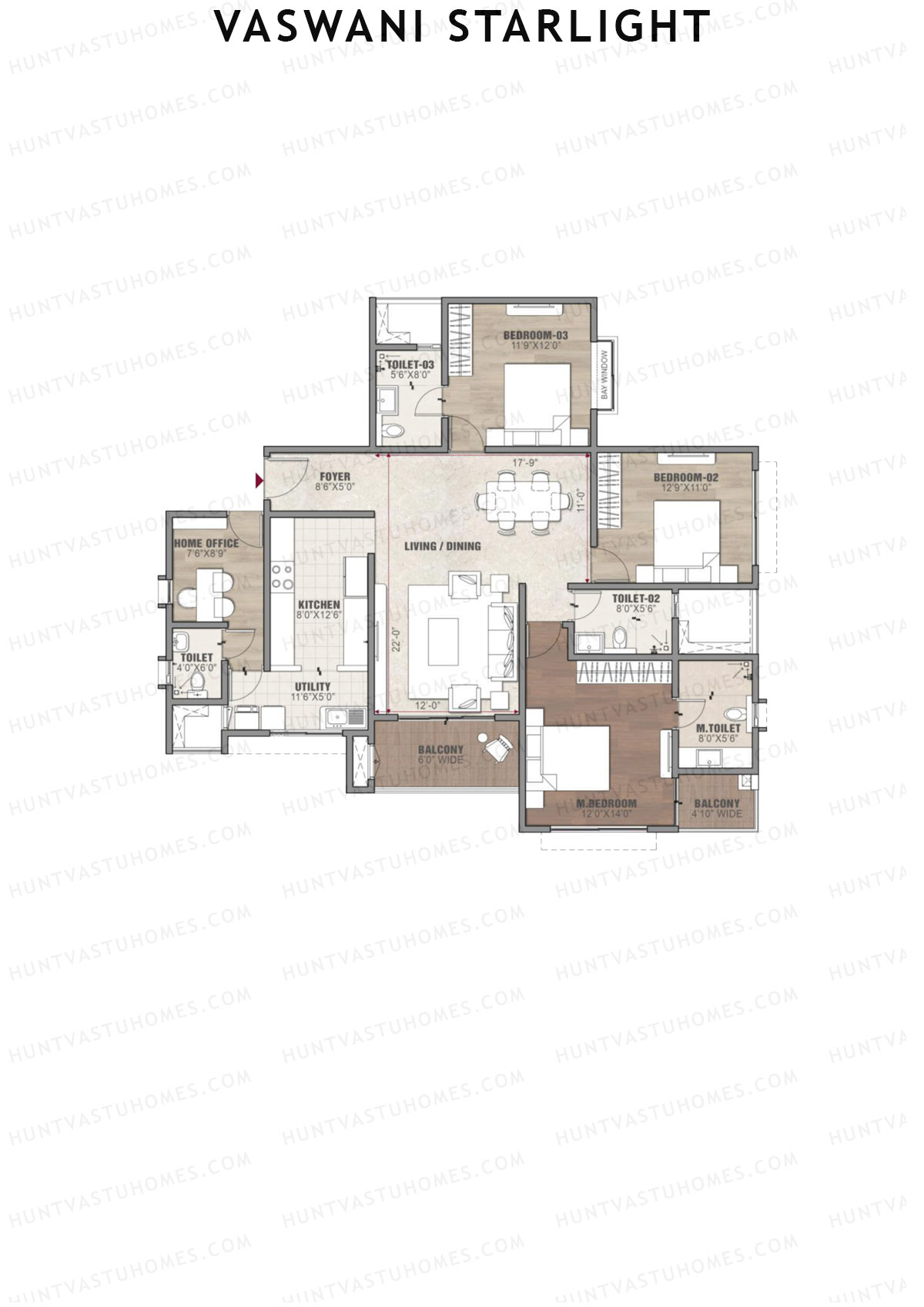 Vaswani Starlight Orion Unit 4 (Type 3) Floor Plan
