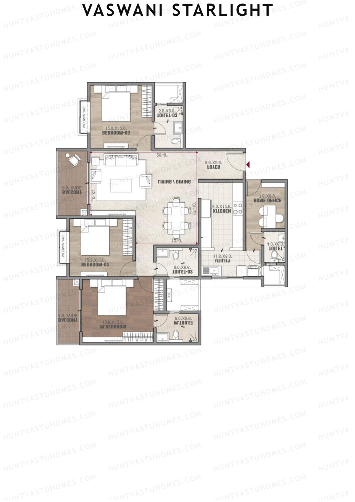 Vaswani Starlight Polaris Unit 1 (Type 2) Floor Plan