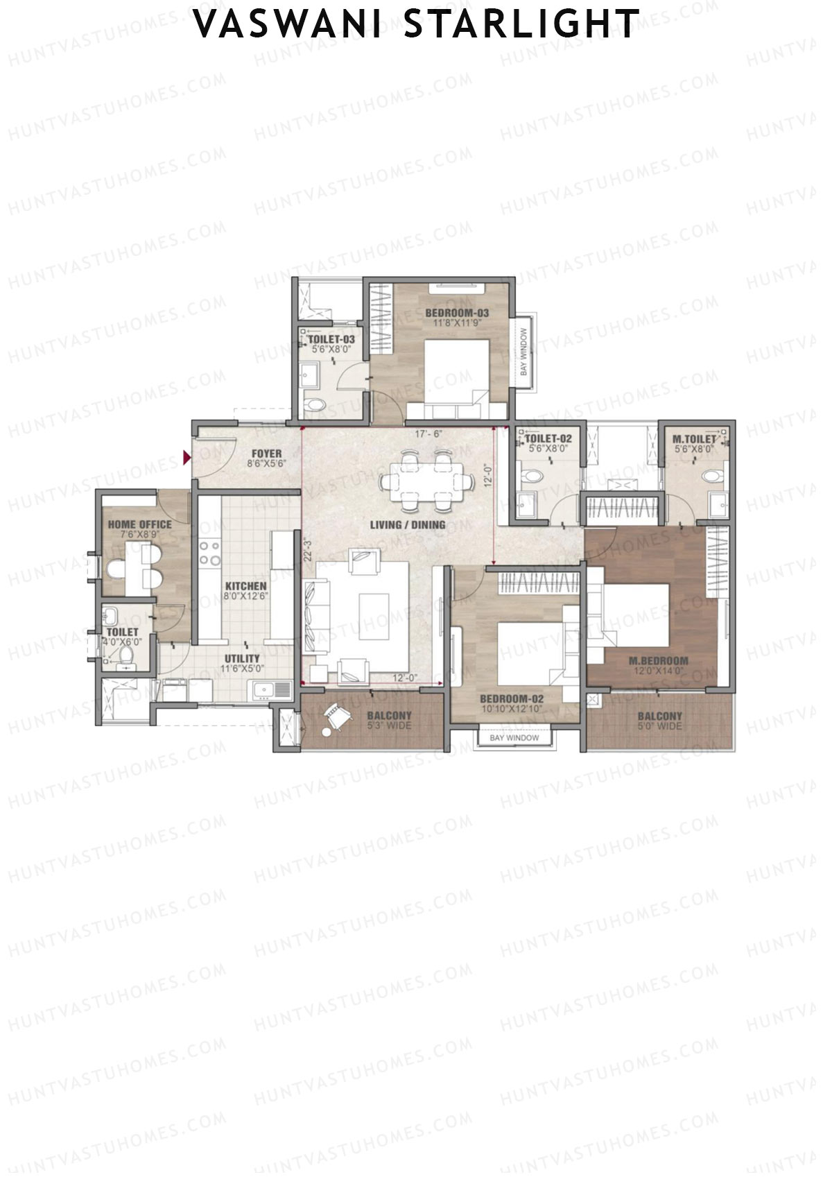 Vaswani Starlight Polaris Unit 4 (Type 1) Floor Plan
