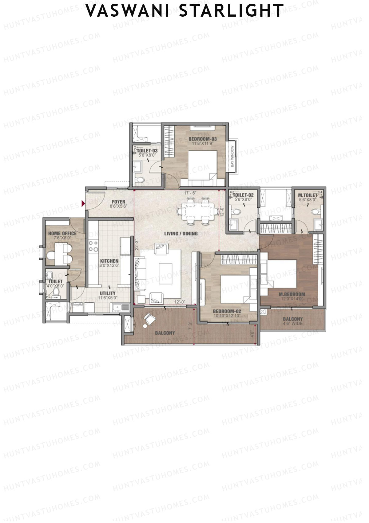 Vaswani Starlight Polaris Unit 4 (Type 1A) Floor Plan