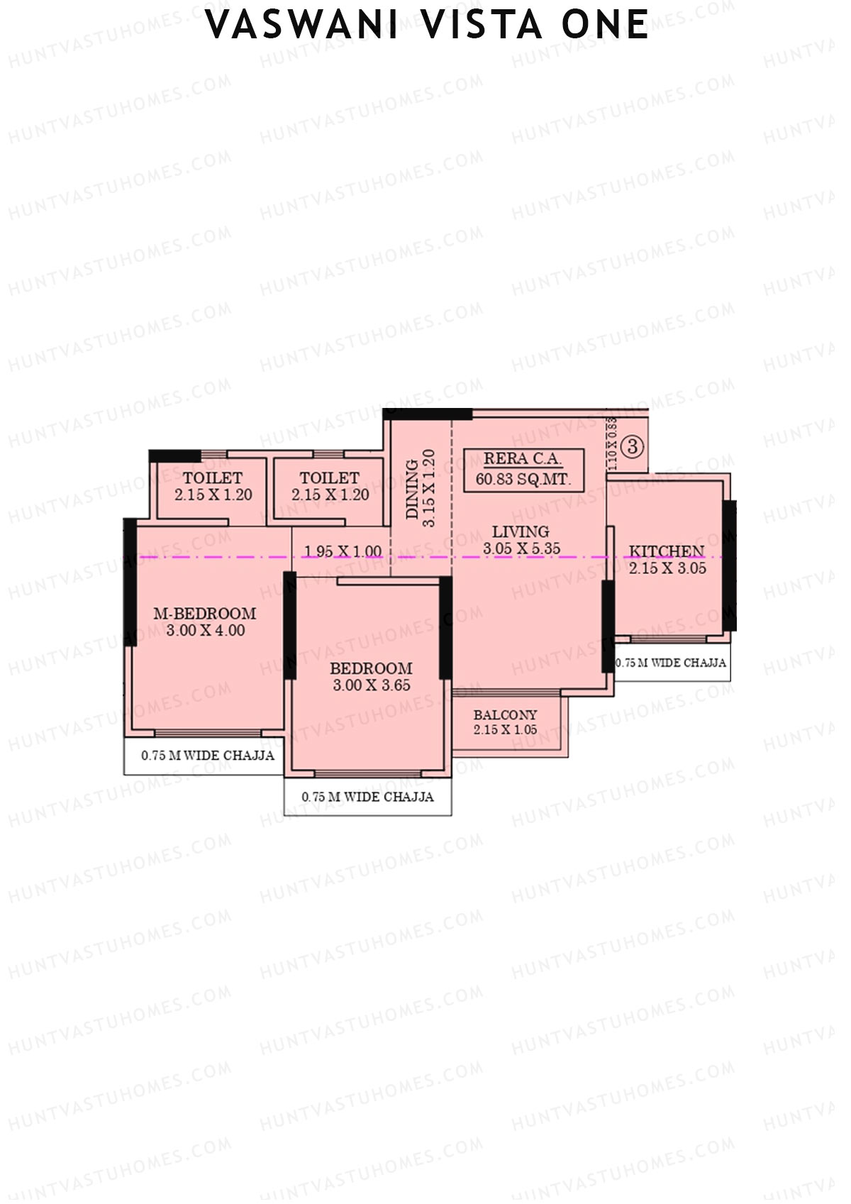 Vaswani Vista One Wing A Unit 3 Floor Plan