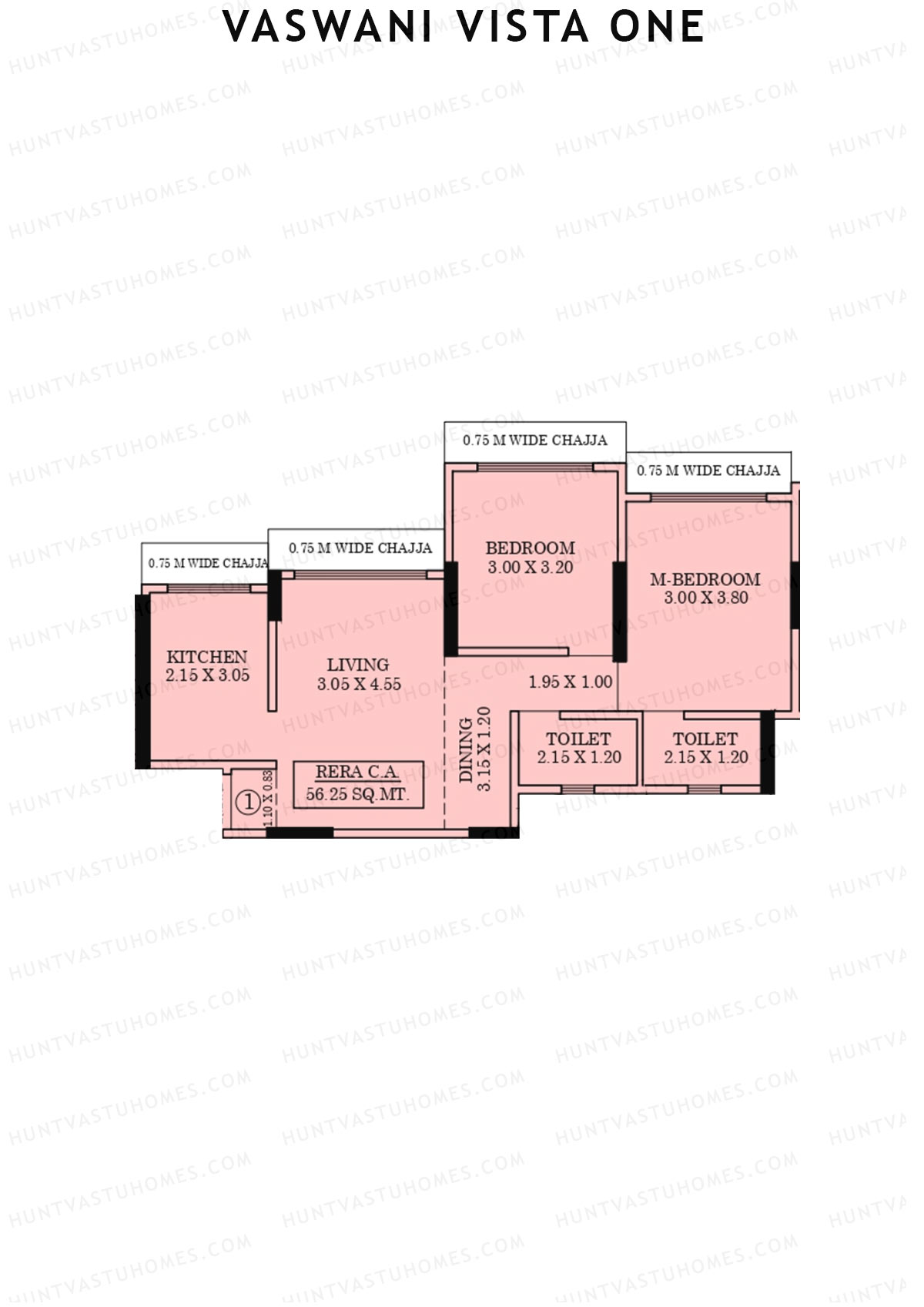 Vaswani Vista One Wing B Unit 1 Floor Plan