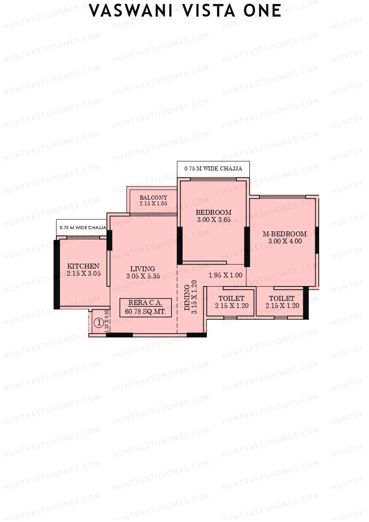 Vaswani Vista One Wing B Unit 1 Floor Plan