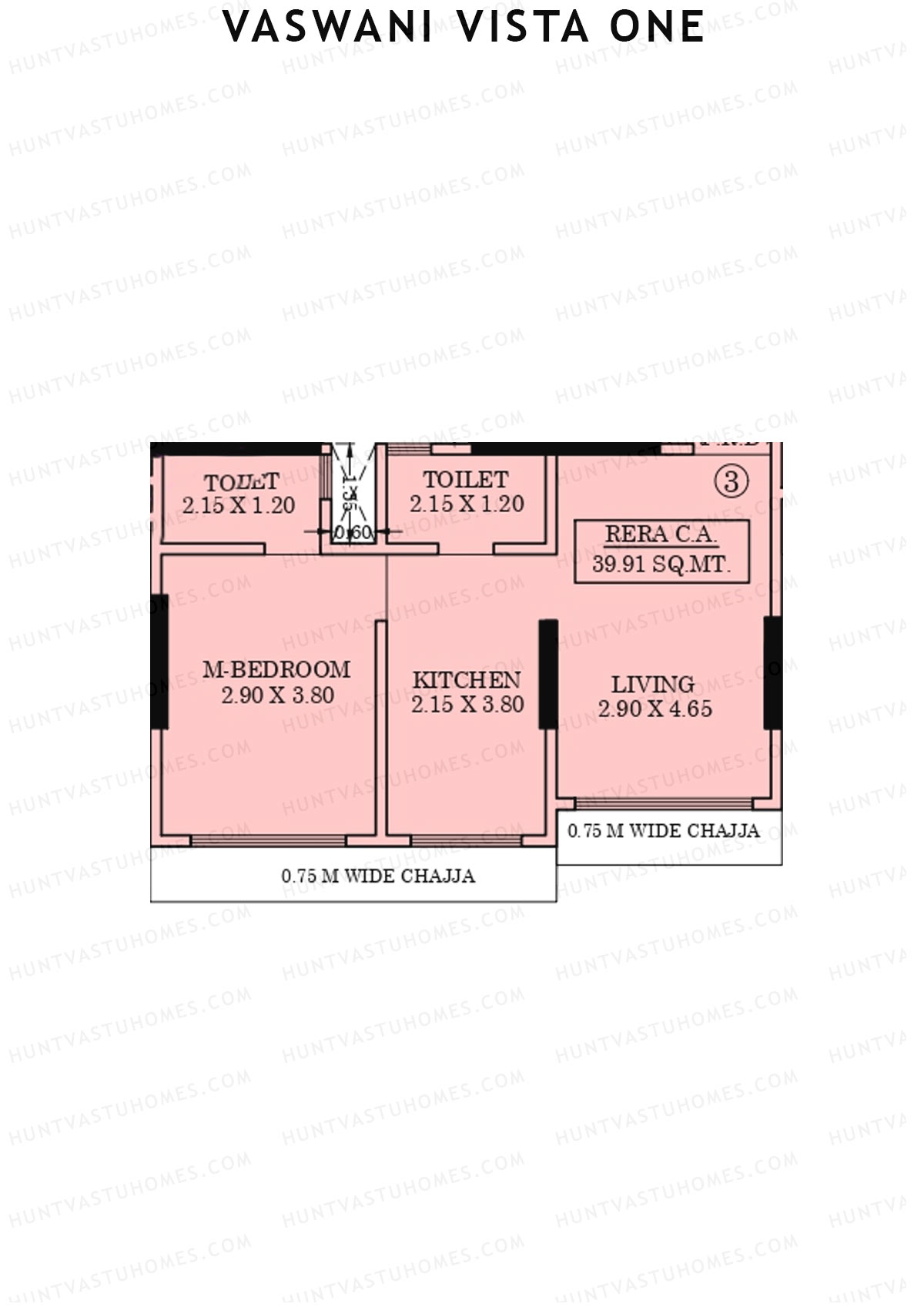 Vaswani Vista One Wing B Unit 3 Floor Plan