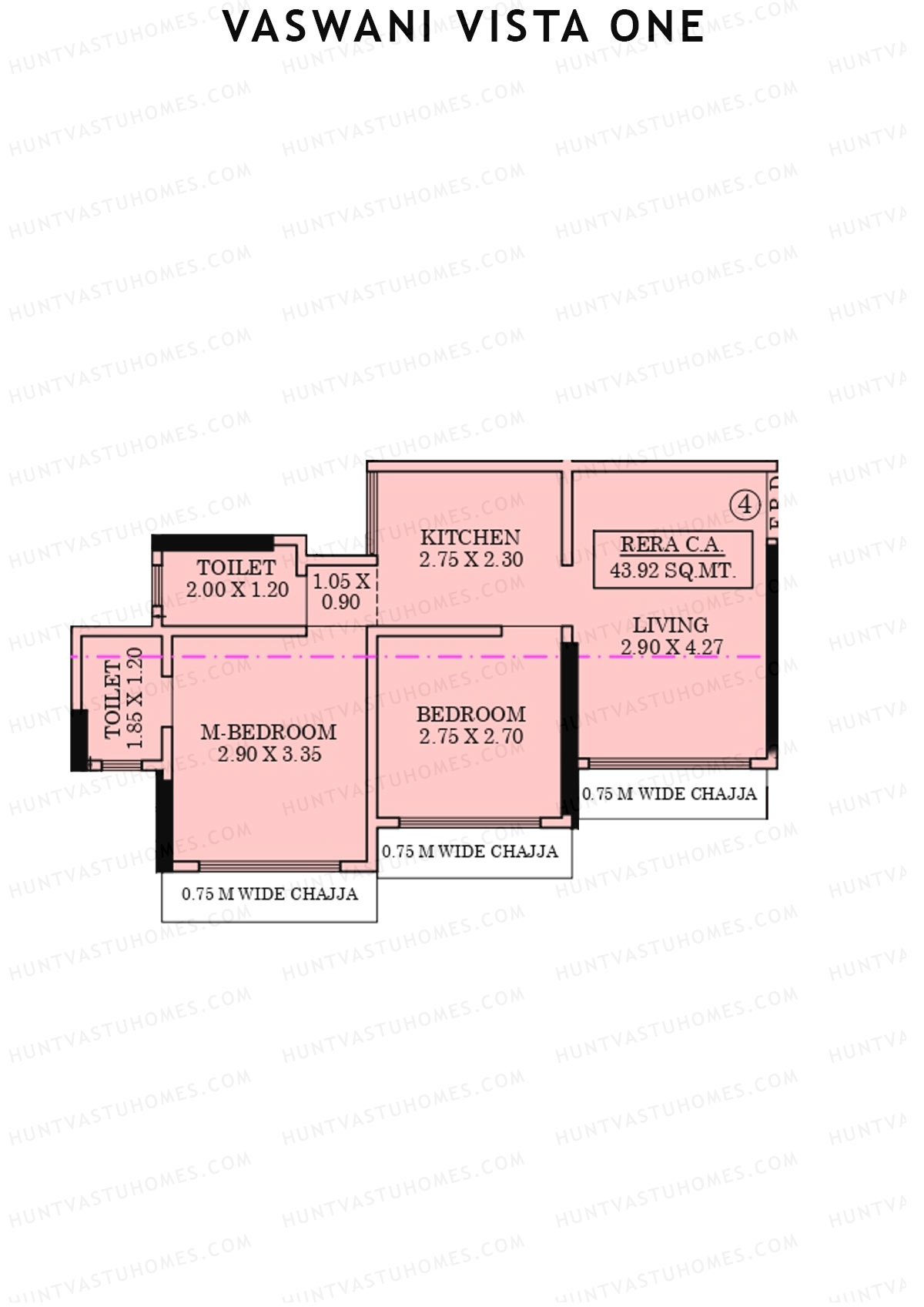 Vaswani Vista One Wing B Unit 4 Floor Plan