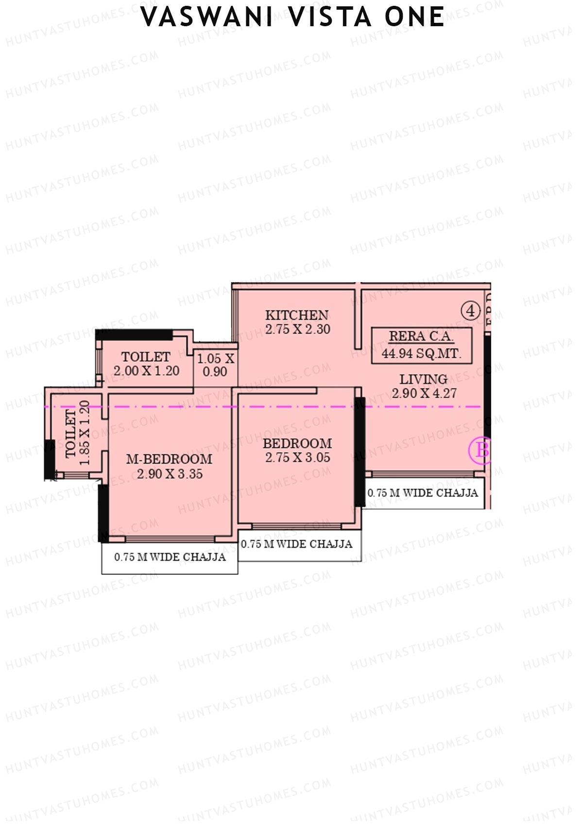 Vaswani Vista One Wing B Unit 4 Floor Plan