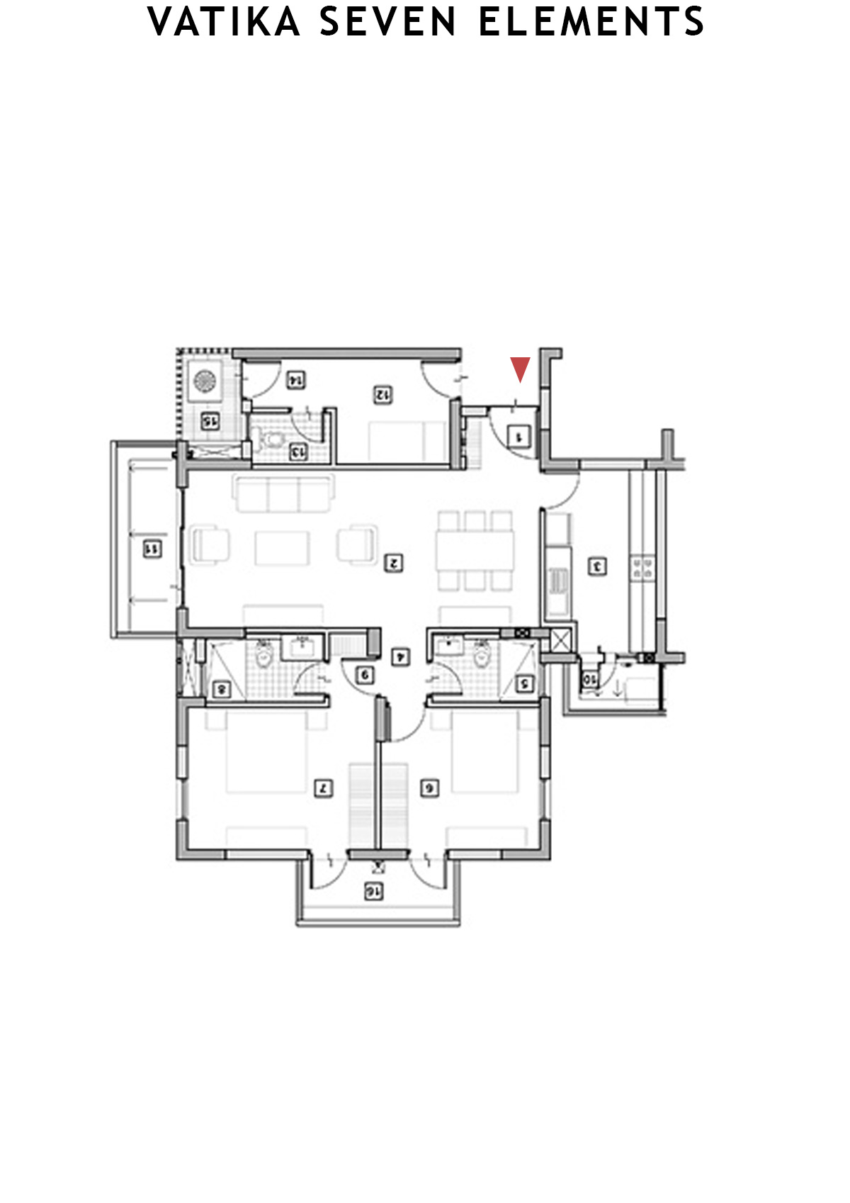 Vatika Seven Elements Tower A1 Unit 4 (Type A) Floor Plan