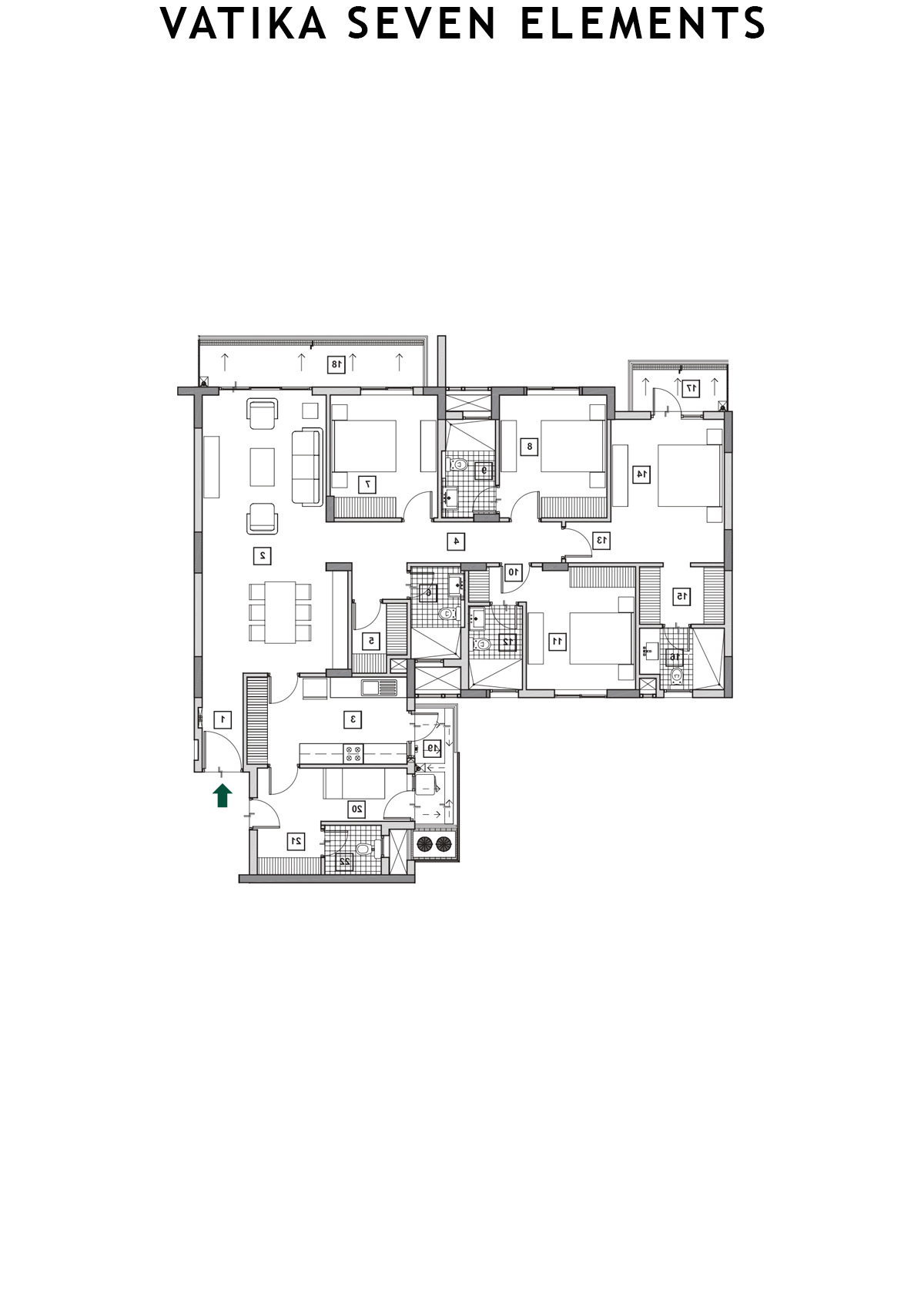 Vatika Seven Elements Block C4B Unit 2 (Type A) Floor Plan