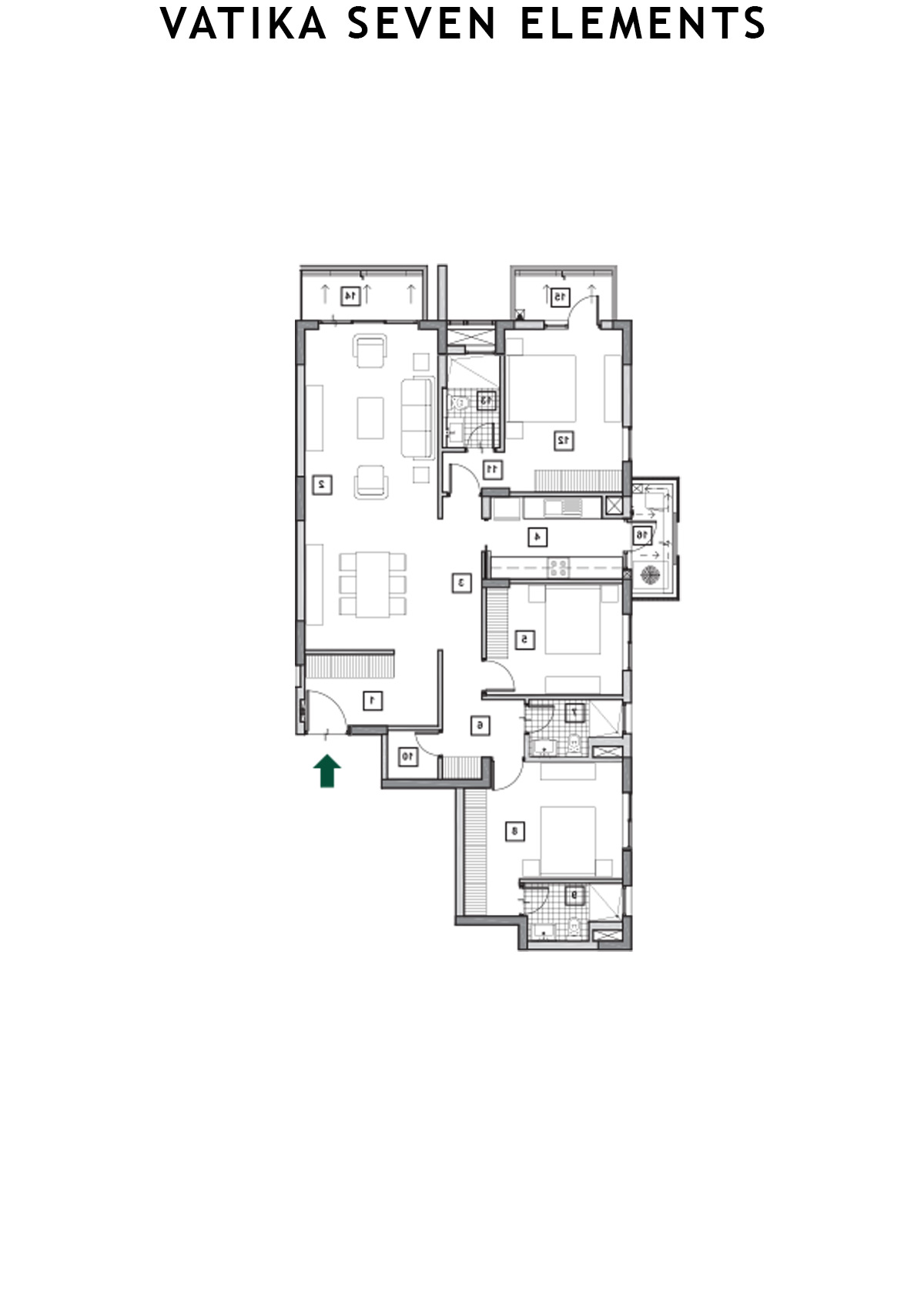 Vatika Seven Elements Block C6B Unit 2 (Type F) Floor Plan