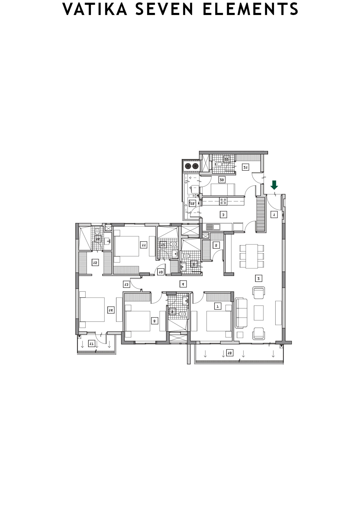 Vatika Seven Elements Block C6B Unit 4 (Type A) Floor Plan