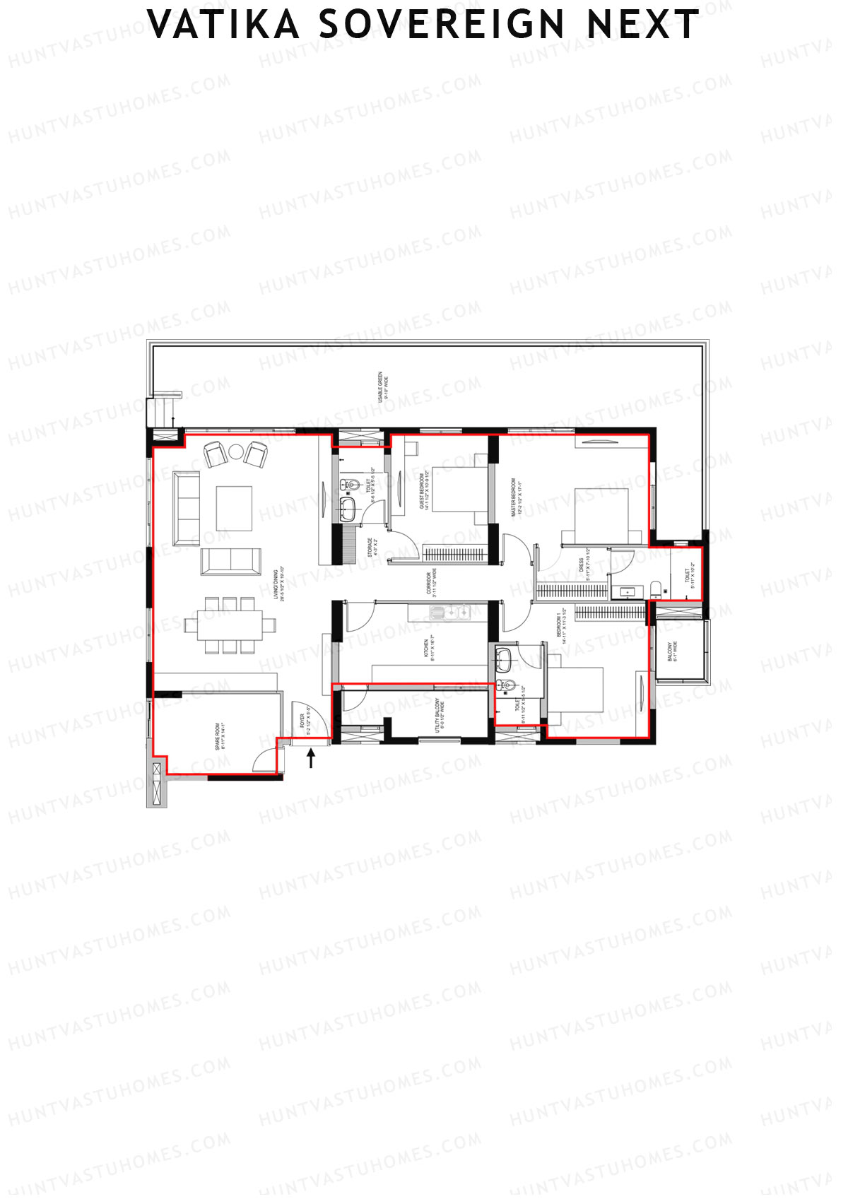 Vatika Sovereign Next Tower A Unit 2 Floor Plan
