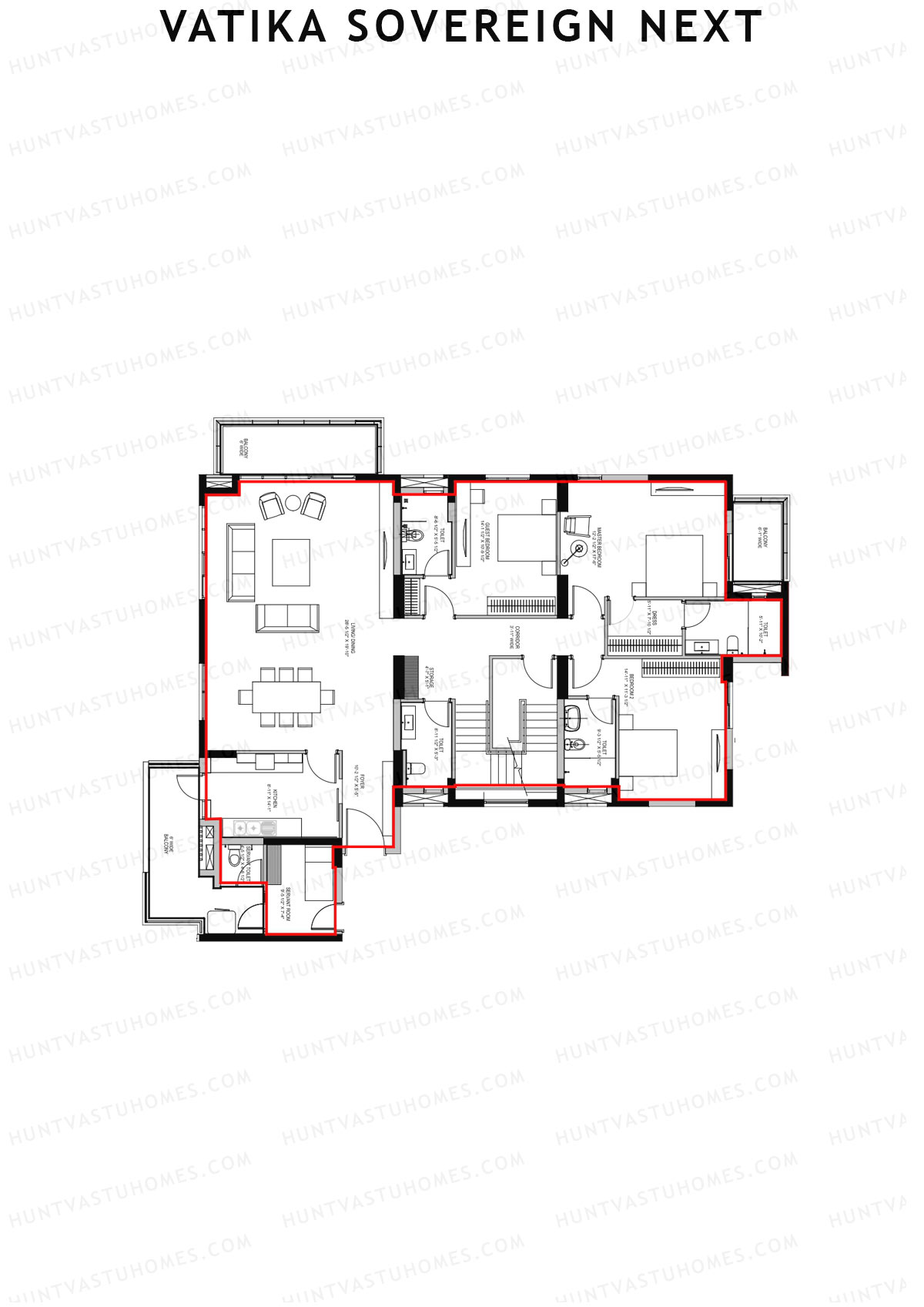 Vatika Sovereign Next Tower A Unit 2 (Penthouse) Floor Plan