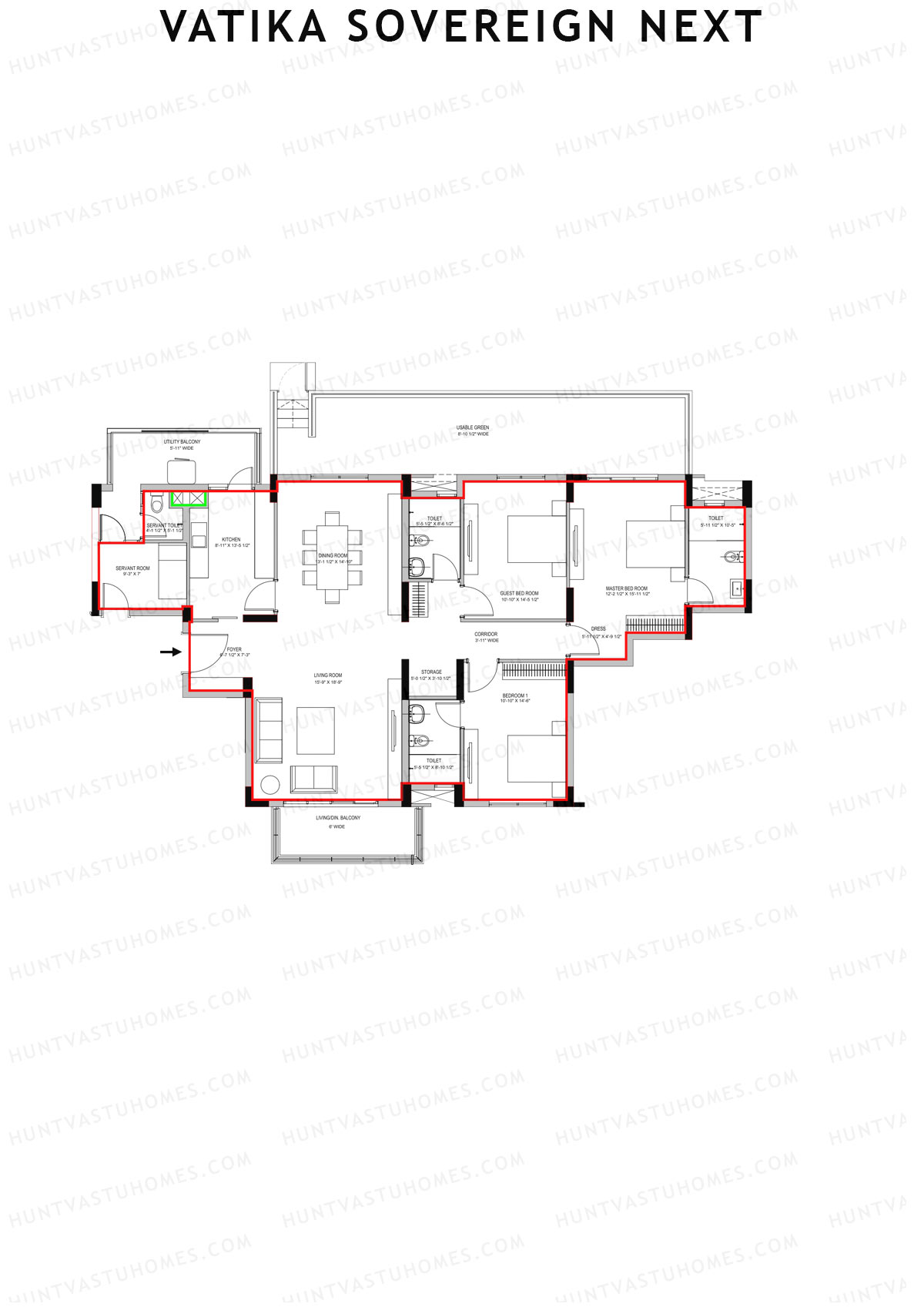 Vatika Sovereign Next Tower C Unit 1 Floor Plan