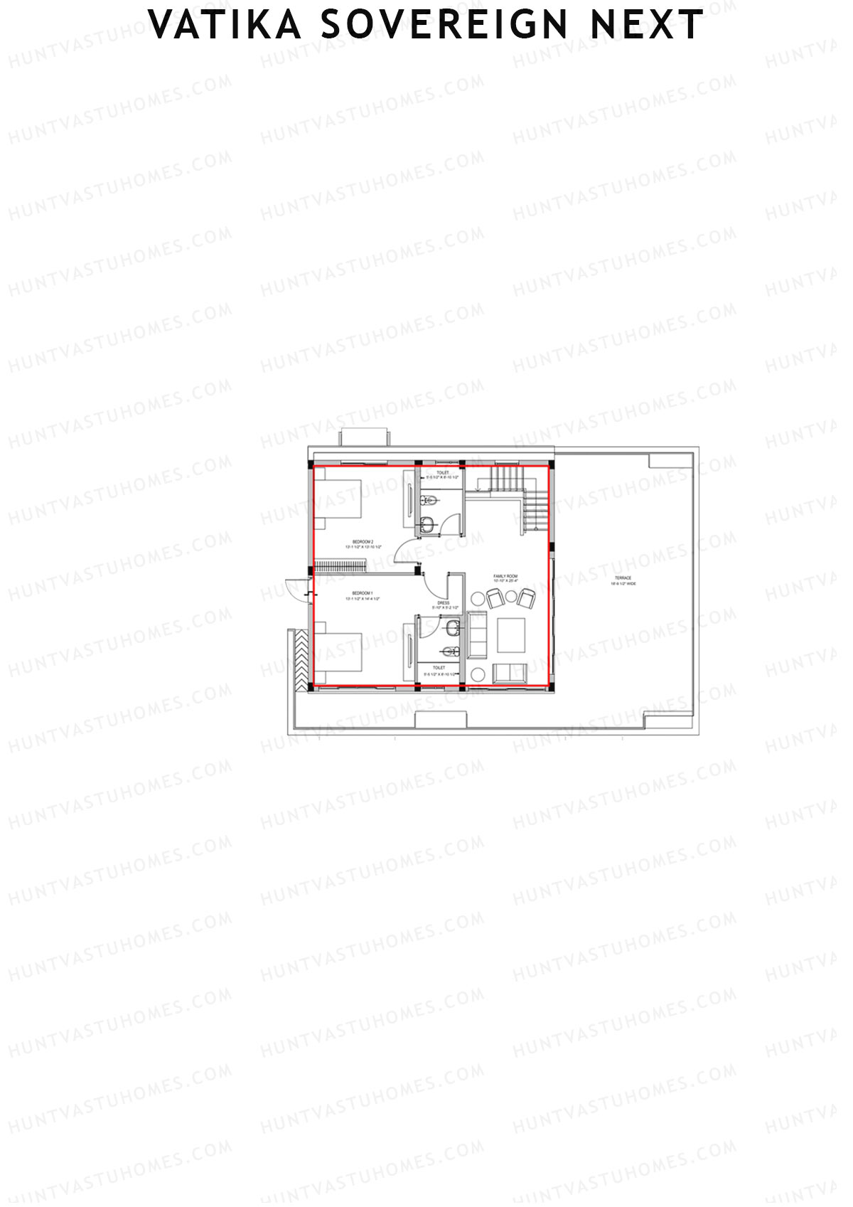Vatika Sovereign Next Tower C Unit 1 (Penthouse) Floor Plan