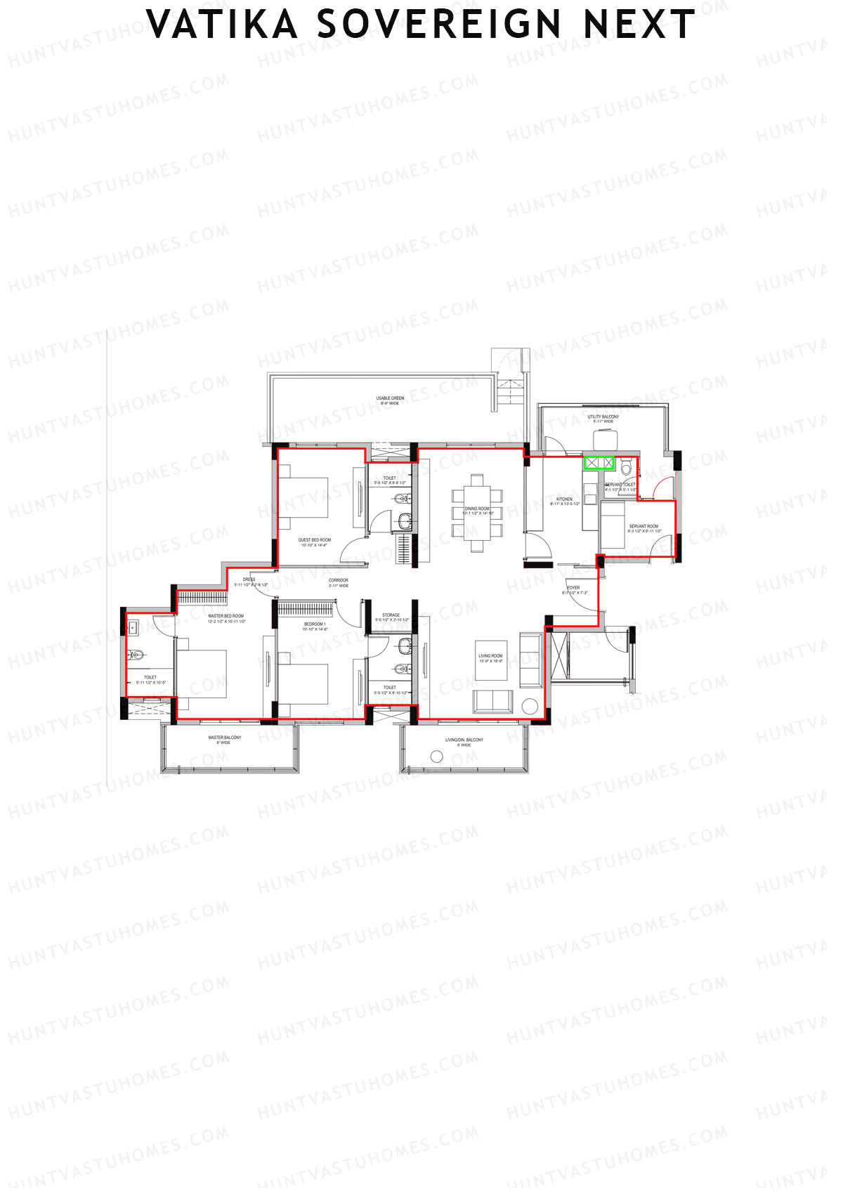 Vatika Sovereign Next Tower D Unit 1 Floor Plan