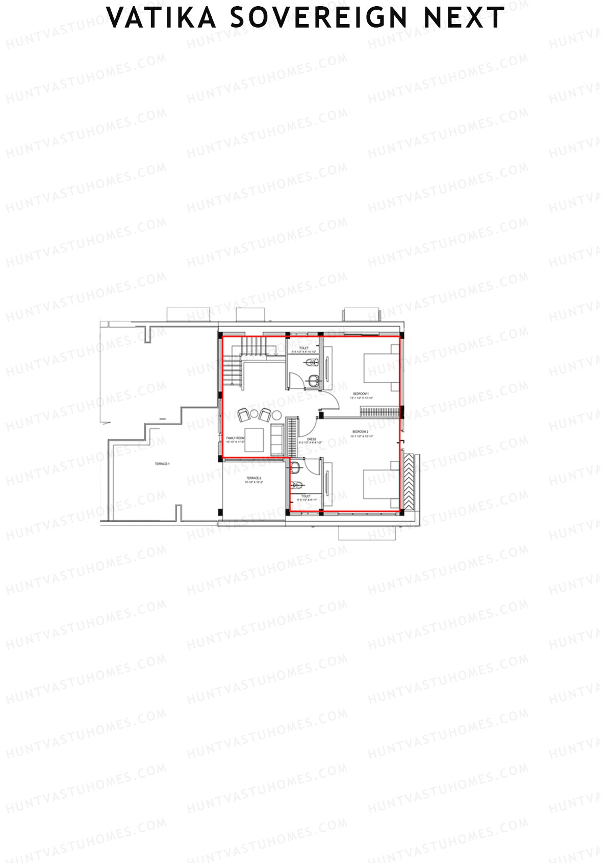 Vatika Sovereign Next Tower D Unit 1 (Penthouse) Floor Plan