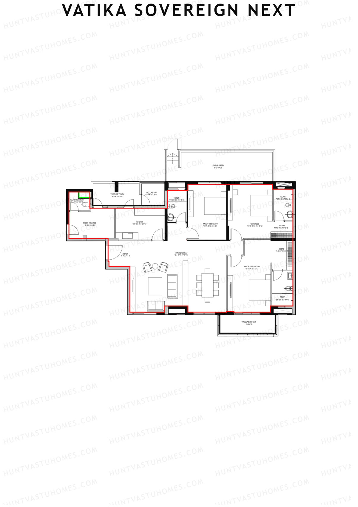 Vatika Sovereign Next Tower D Unit 2 (Type Special) Floor Plan