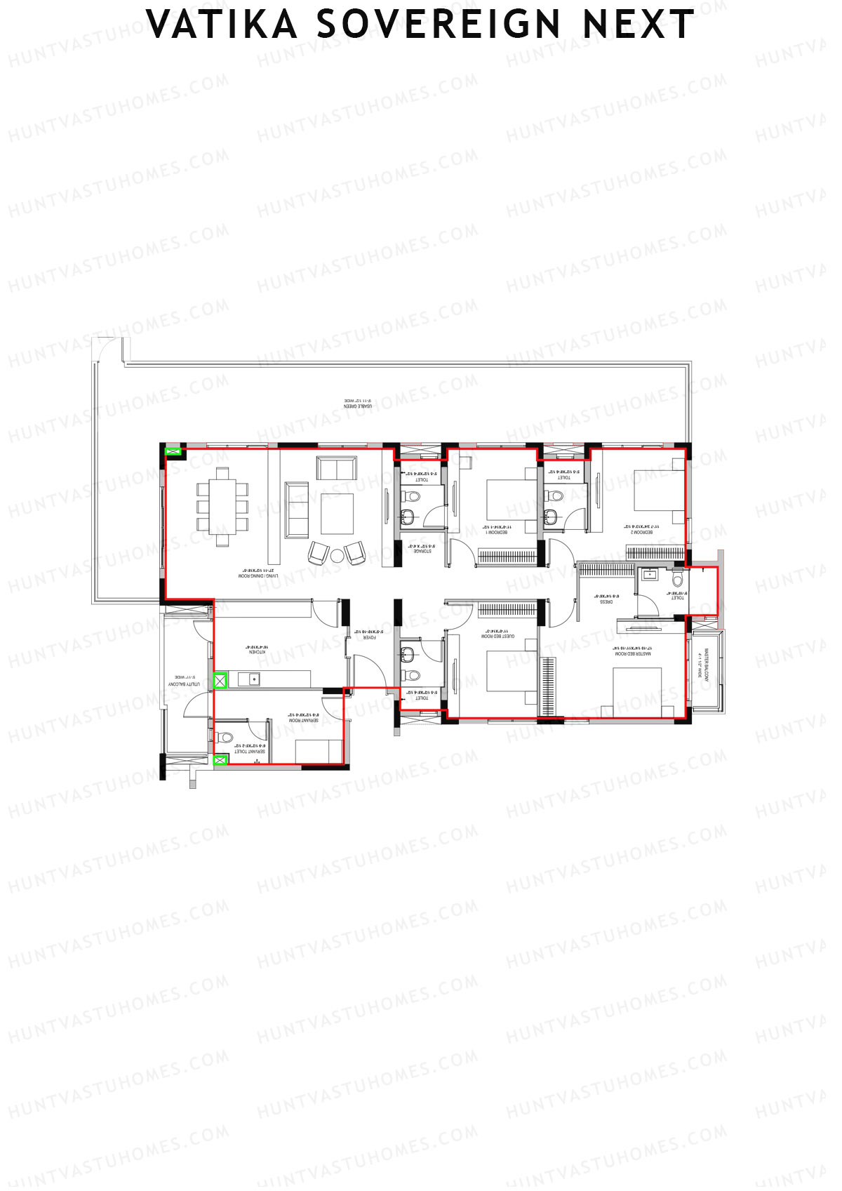 Vatika Sovereign Next Tower E Unit 2 Floor Plan