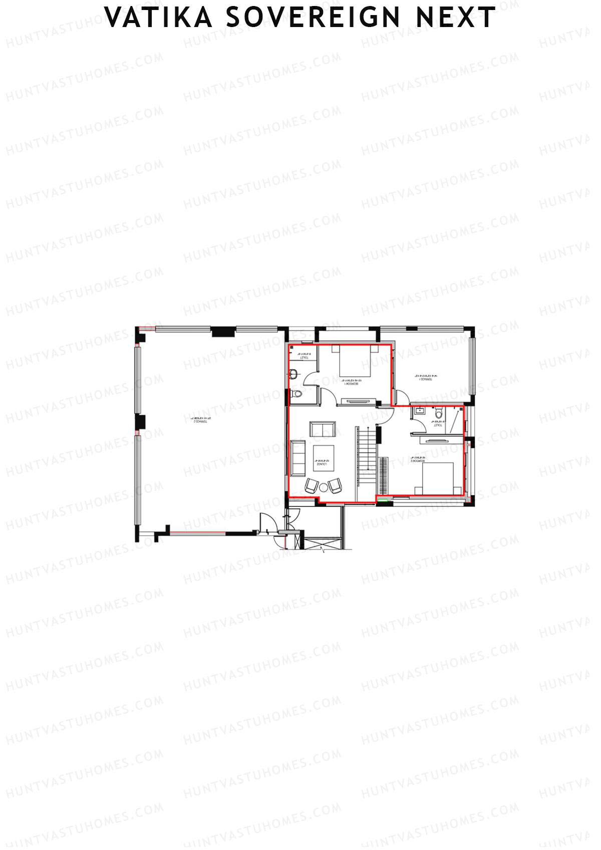 Vatika Sovereign Next Tower E Unit 2 (Penthouse) Floor Plan