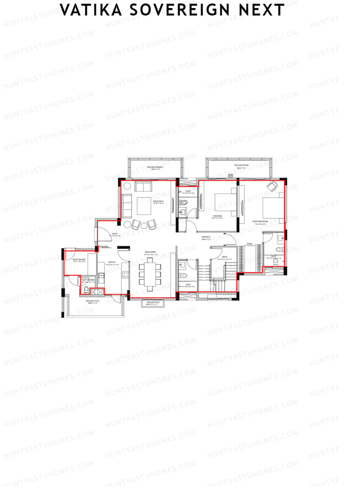 Vatika Sovereign Next Tower F Unit 1 (Penthouse) Floor Plan
