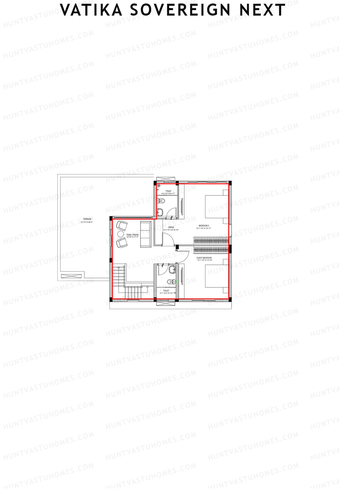 Vatika Sovereign Next Tower F Unit 2 (Penthouse) Floor Plan