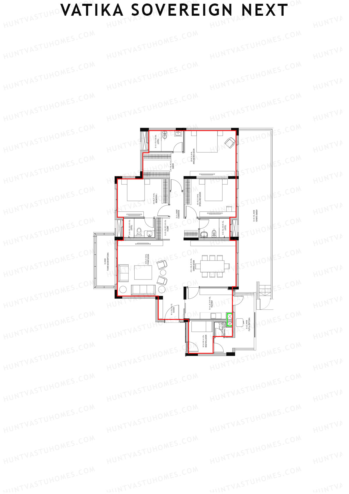 Vatika Sovereign Next Tower G Unit 2 Floor Plan