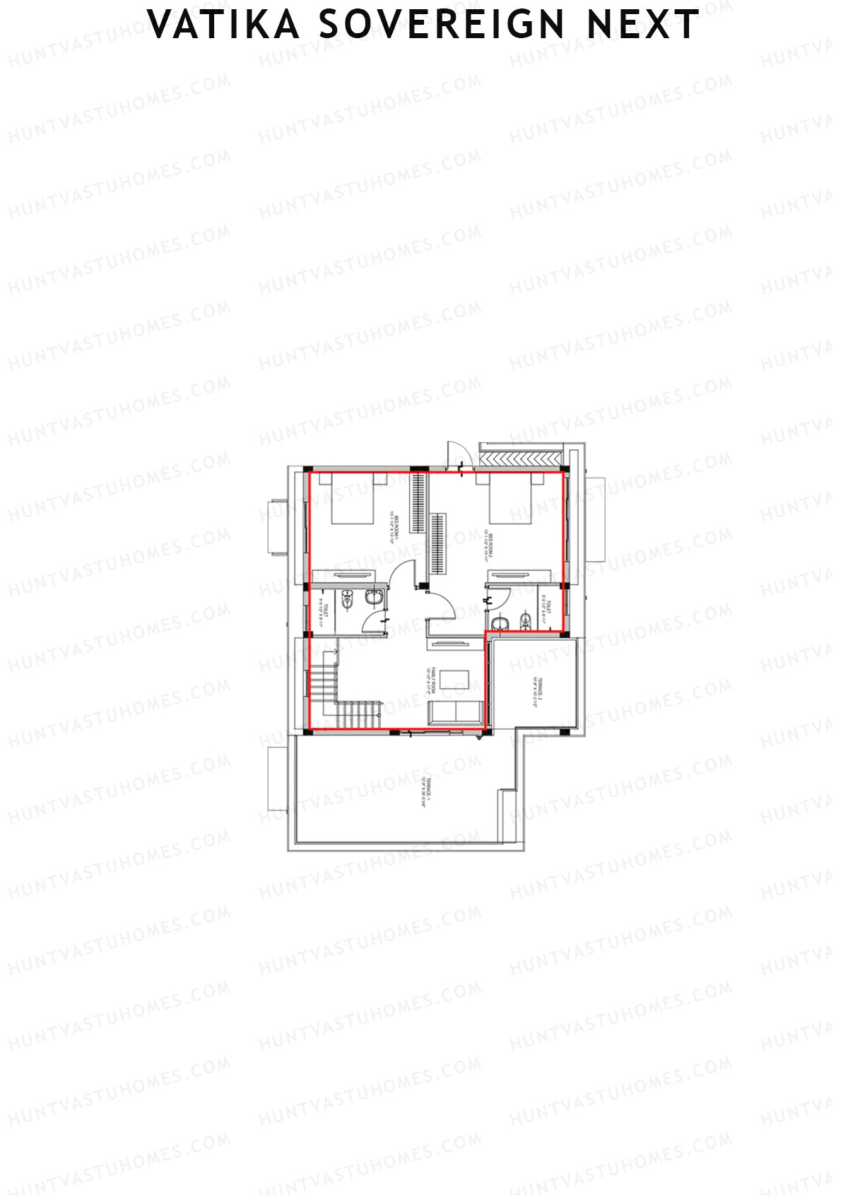 Vatika Sovereign Next Tower K Unit 1 (Type 1) Floor Plan