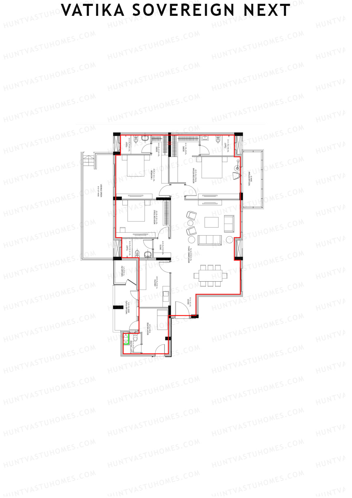 Vatika Sovereign Next Tower K Unit 2 (Type Special) Floor Plan