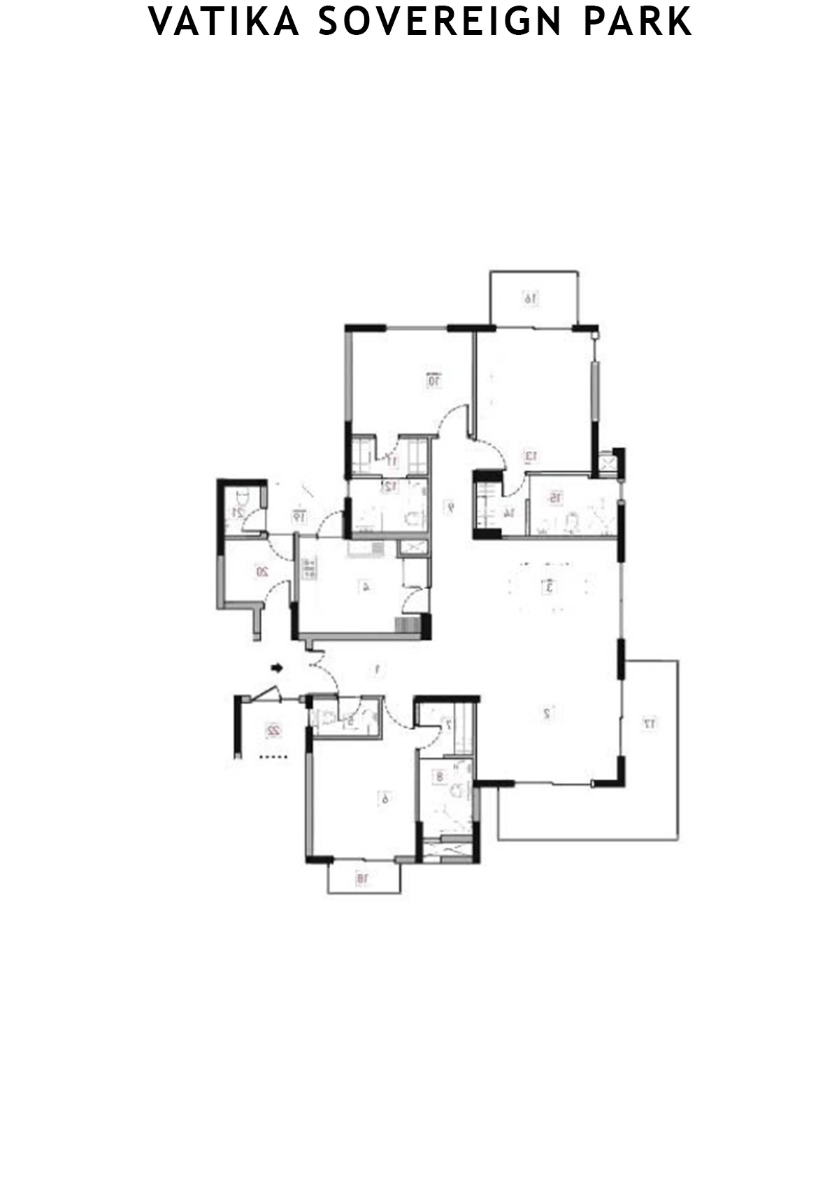 Vatika Sovereign Park Tower A Unit 201 (Type 2) Floor Plan