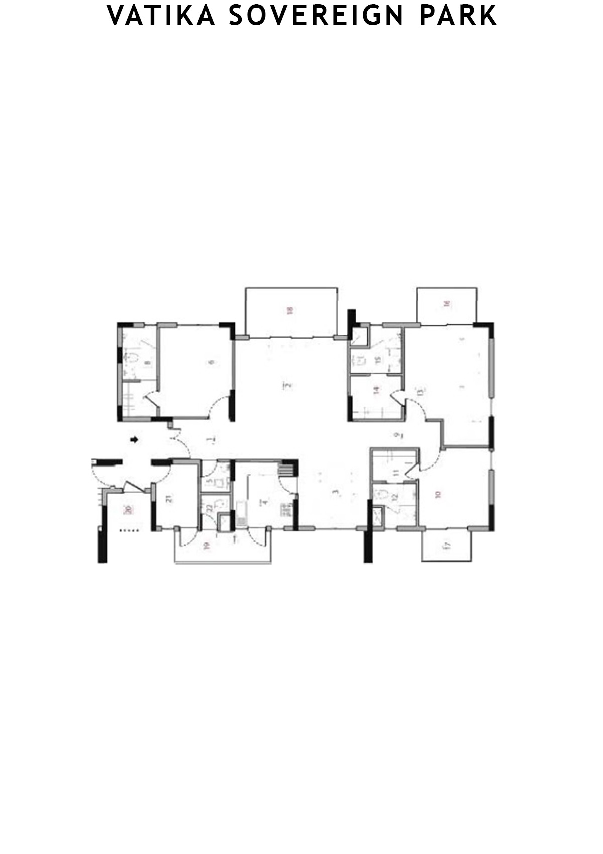 Vatika Sovereign Park Block D Unit 201 (Type 4) Floor Plan