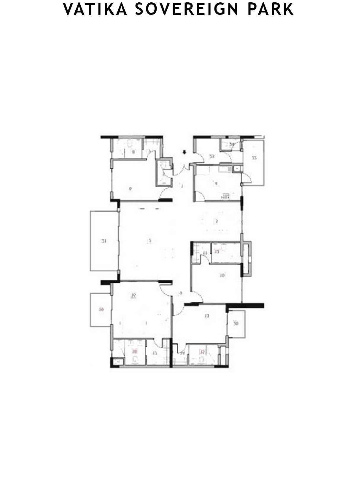 Vatika Sovereign Park Block E Unit 201 (Type 1) Floor Plan