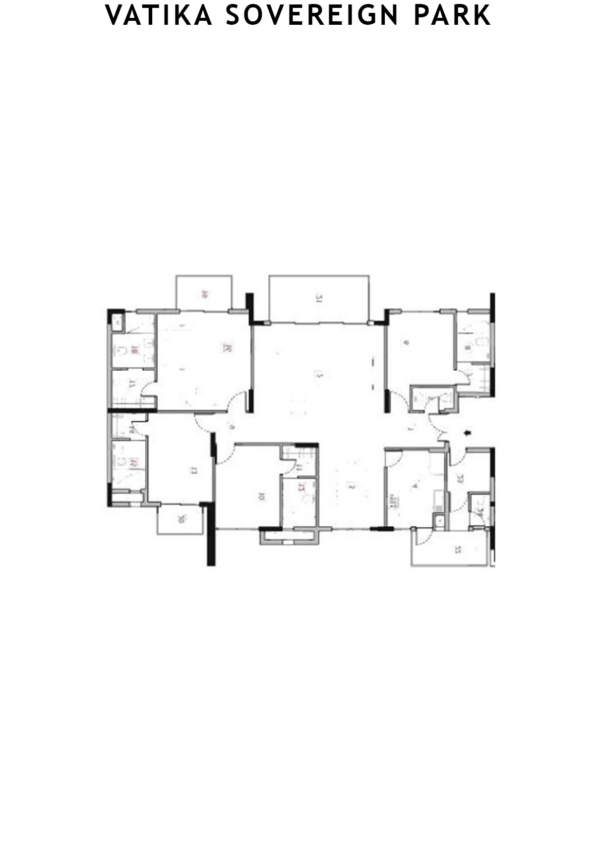 Vatika Sovereign Park Block G Unit 201 (Type 1) Floor Plan