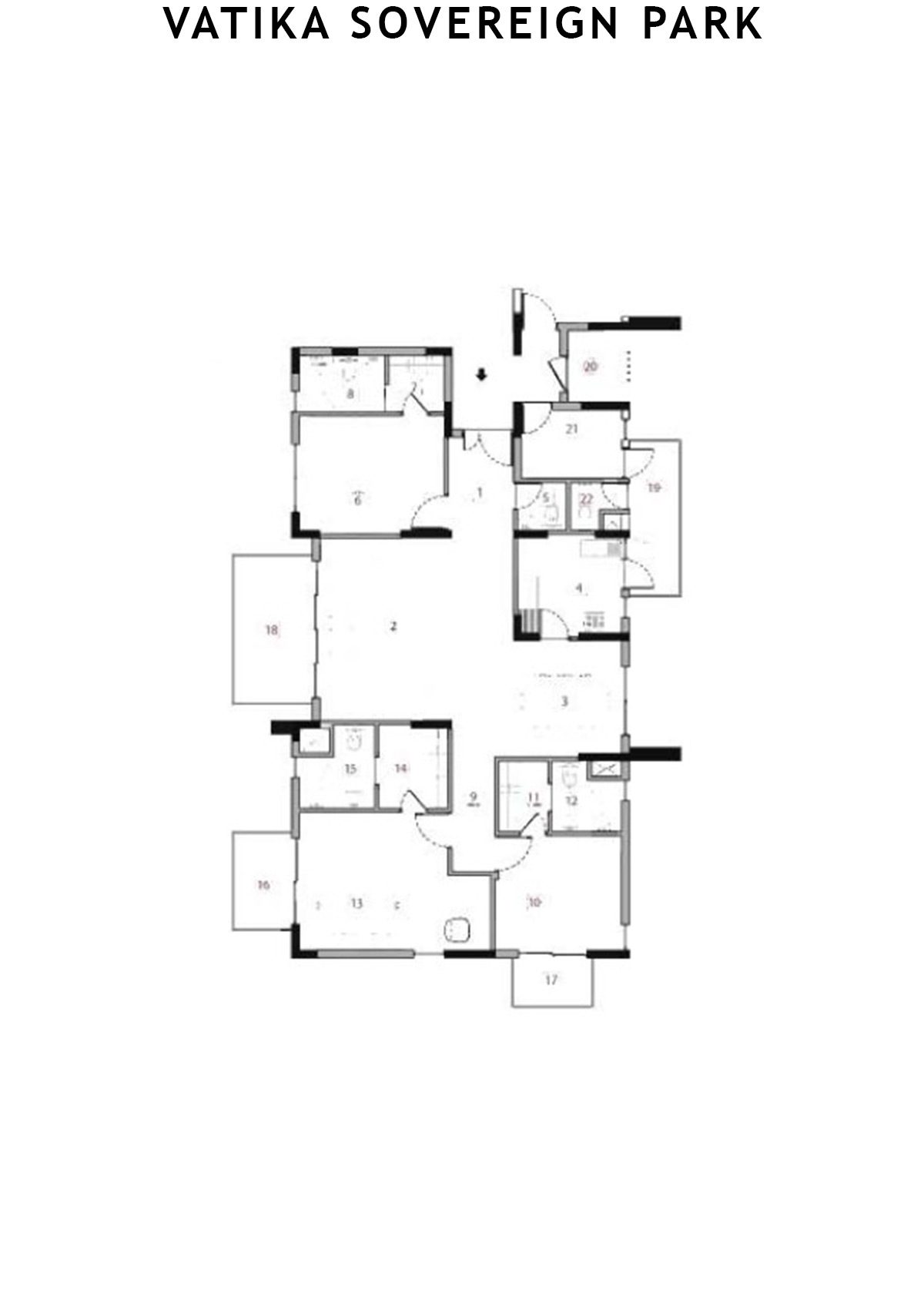 Vatika Sovereign Park Block H Unit 202 (Type 5) Floor Plan