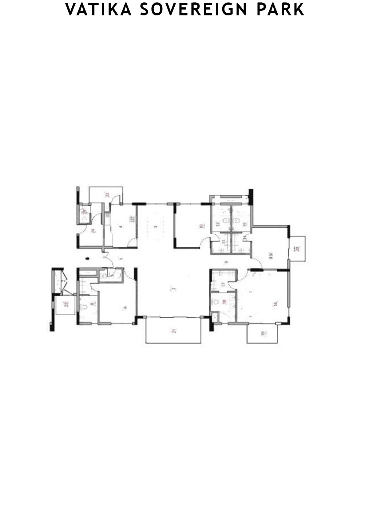 Vatika Sovereign Park Block J Unit 201 (Type 4) Floor Plan