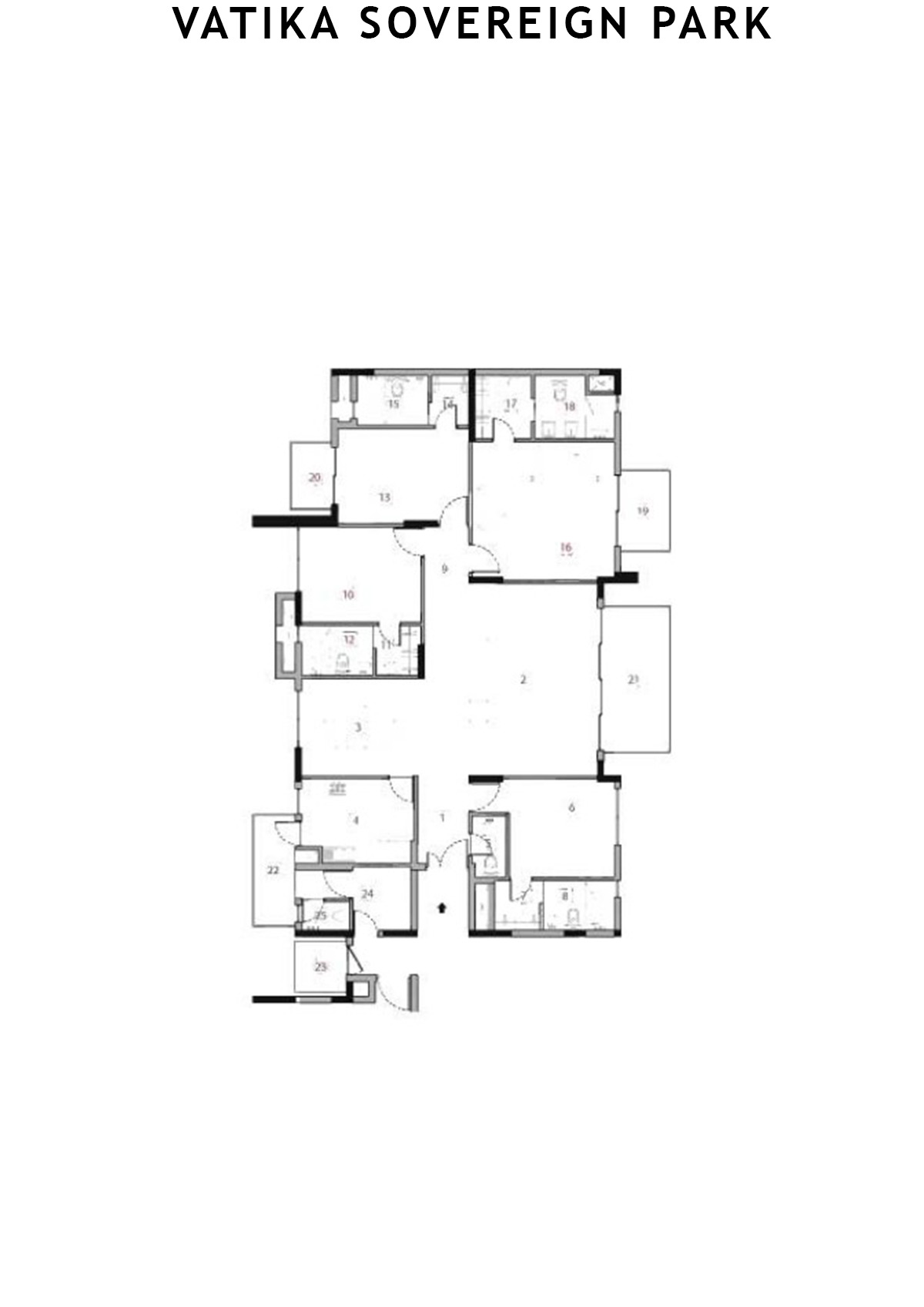 Vatika Sovereign Park Block J Unit 202 (Type 3) Floor Plan