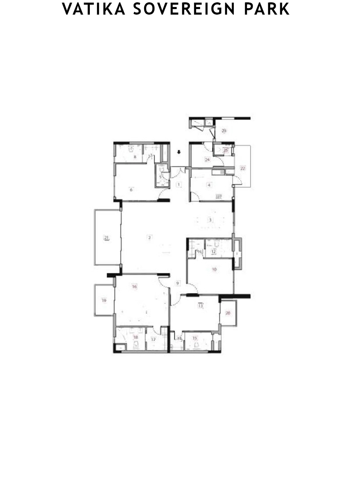 Vatika Sovereign Park Block K Unit 201 (Type 5) Floor Plan