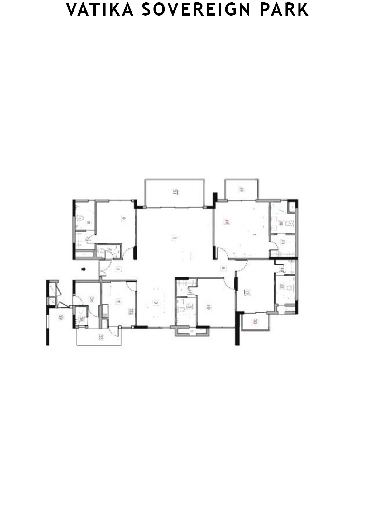Vatika Sovereign Park Block K Unit 202 (Type 5) Floor Plan