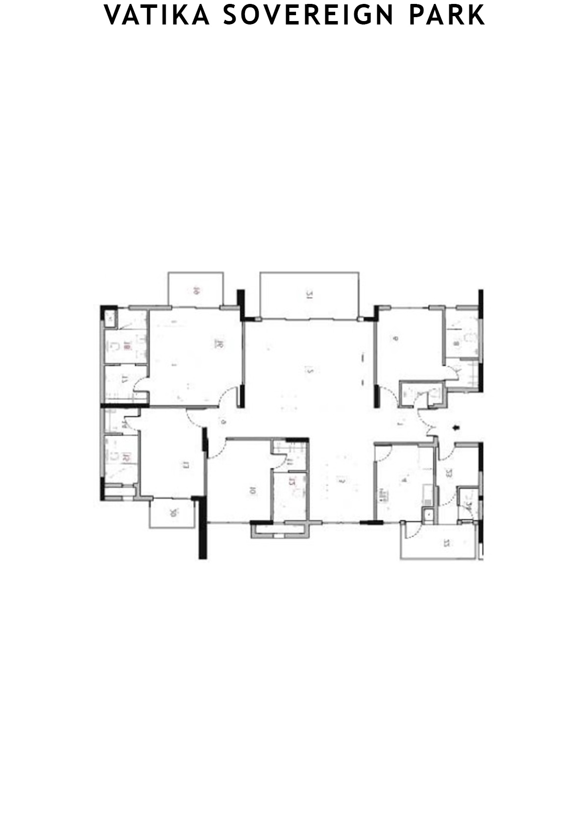 Vatika Sovereign Park Block L Unit 201 (Type 1) Floor Plan