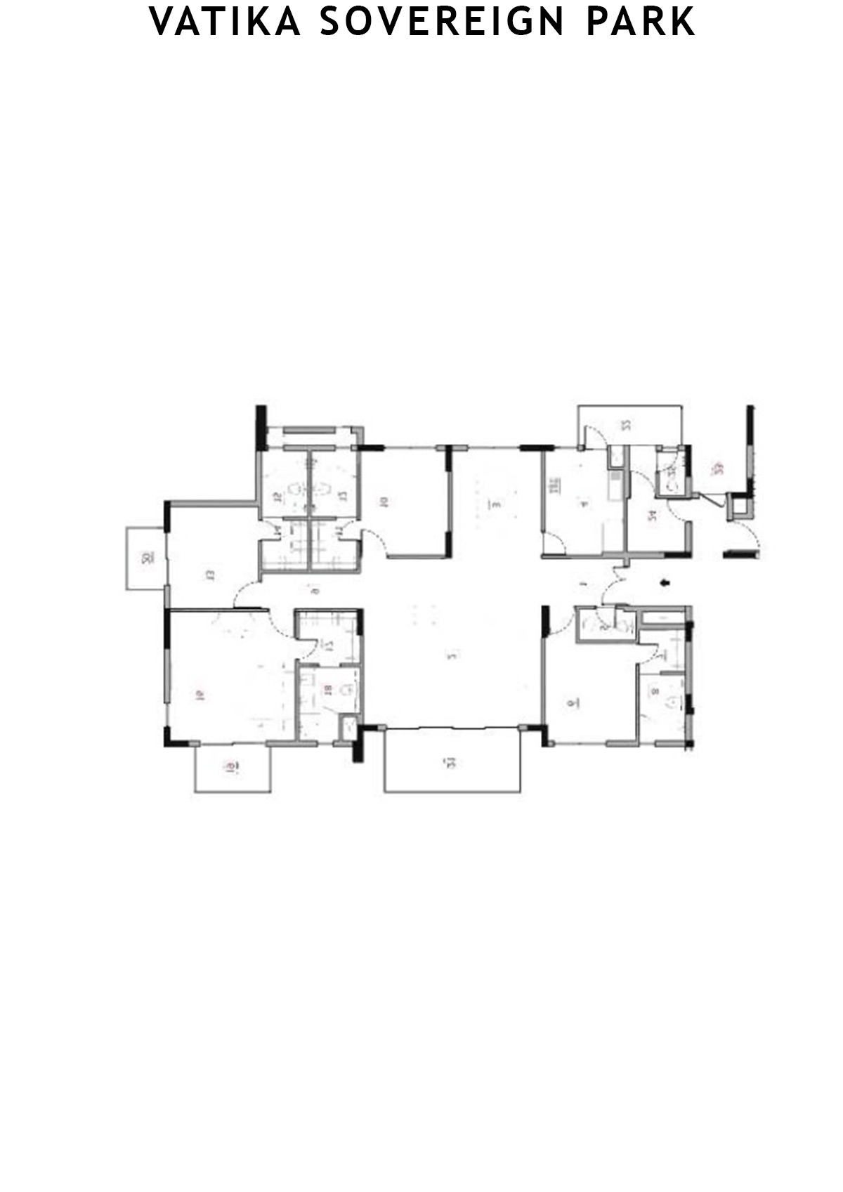 Vatika Sovereign Park Block M Unit 201 (Type 6) Floor Plan