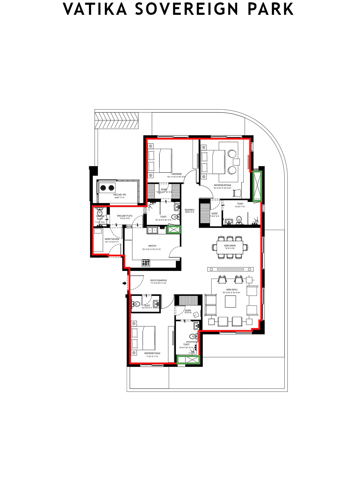 Vatika Sovereign Park Tower C Unit 201 Floor Plan